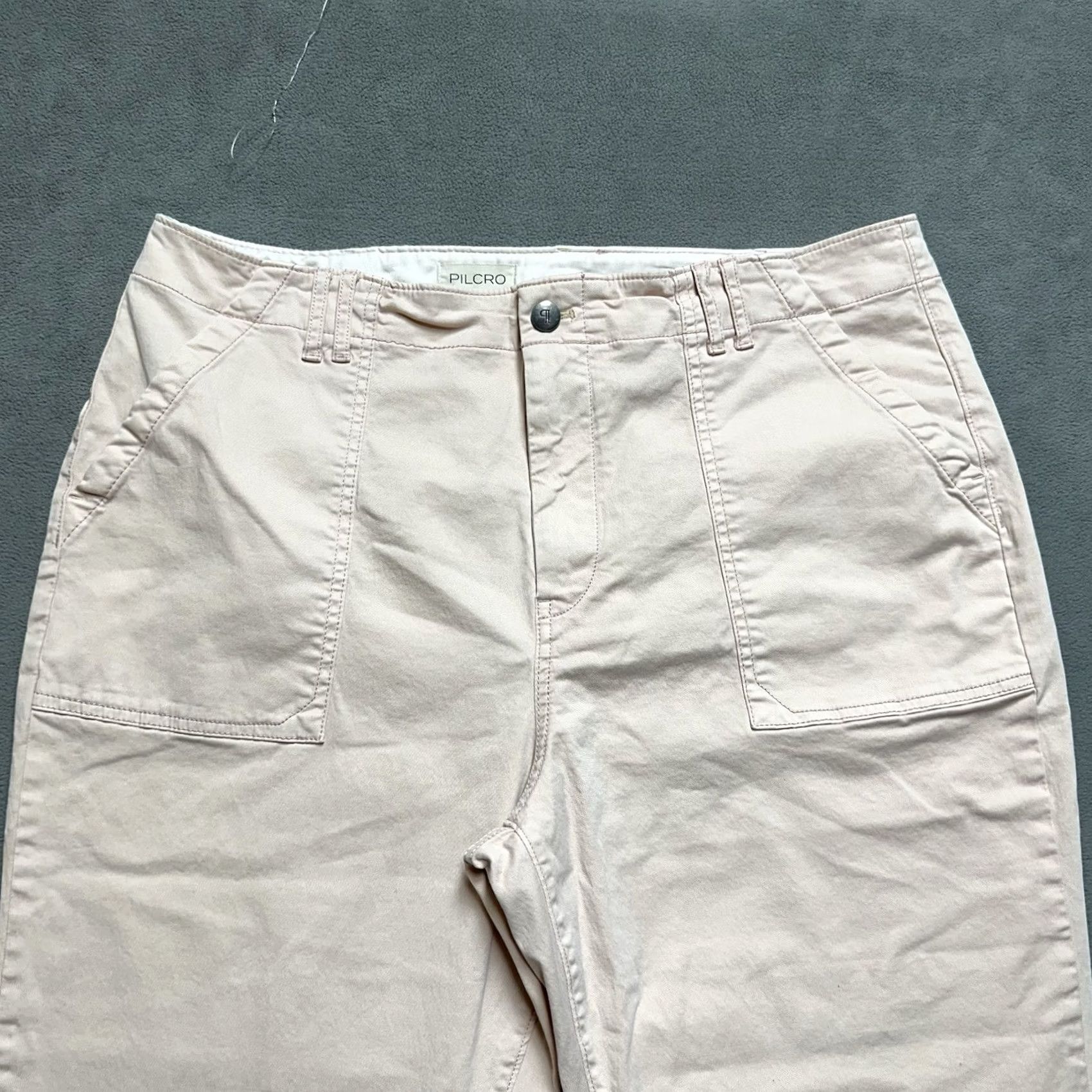 Vintage Pilcro Pants Womens 33 Light Pink Utility Pocket Cuffed Cropped Size 24" / US 00 / IT 34 - 3 Thumbnail