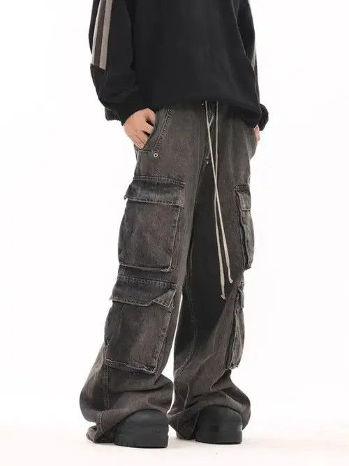 Japanese Brand Gray Opium Cargo Denim Jeans Size US 32 / EU 48 - 2 Thumbnail