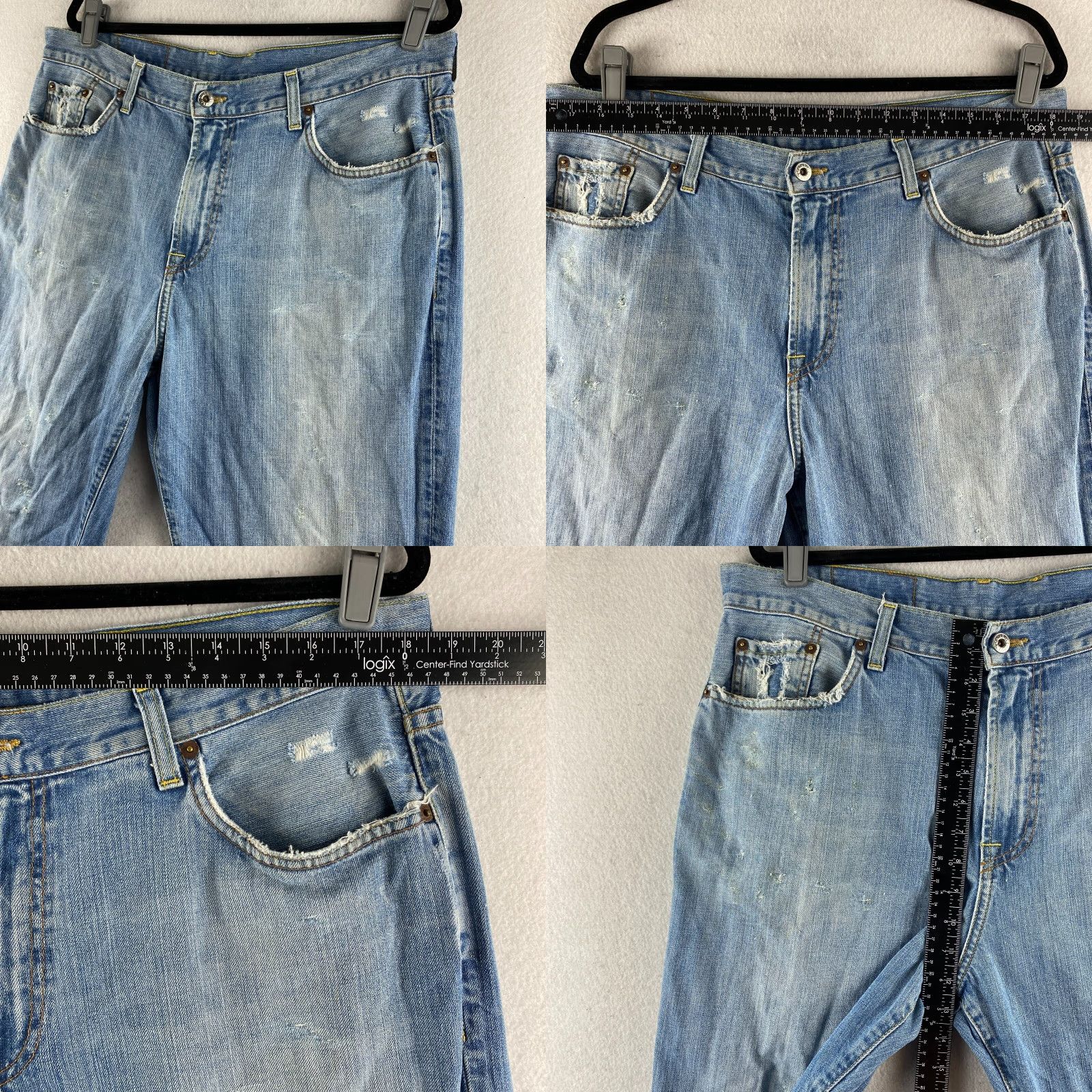 Lucky Brand Lucky Brand Jeans Mens 38 Blue Distressed Straight 5-Pocket Denim Relaxed Regular Zip Belt Loops Inseam 32 N/A Size US 38 / EU 54 - 8 Thumbnail