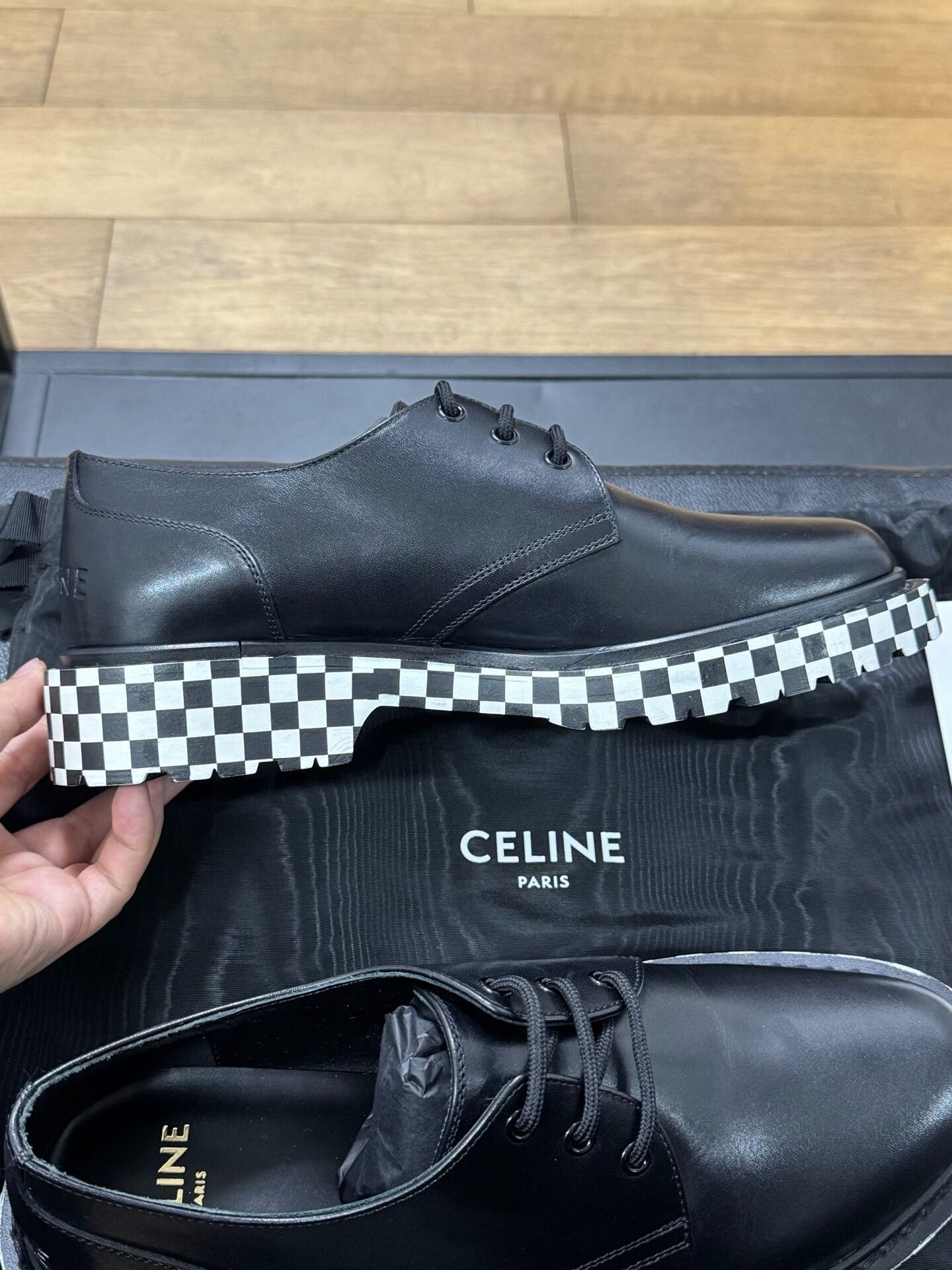 Celine celine black leather casual derby shoes Size US 10.5 / EU 43-44 - 4 Thumbnail