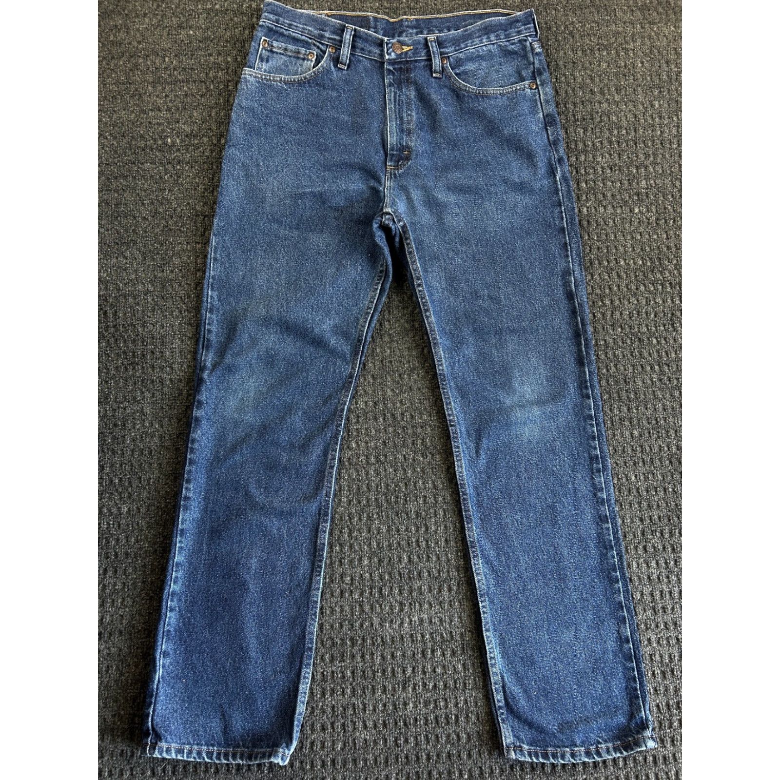 Wrangler VINTAGE Wrangler Jeans 33 x 22 Regular Straight Fit 96501MR Real Work Distressed Size US 33 - 2 Thumbnail