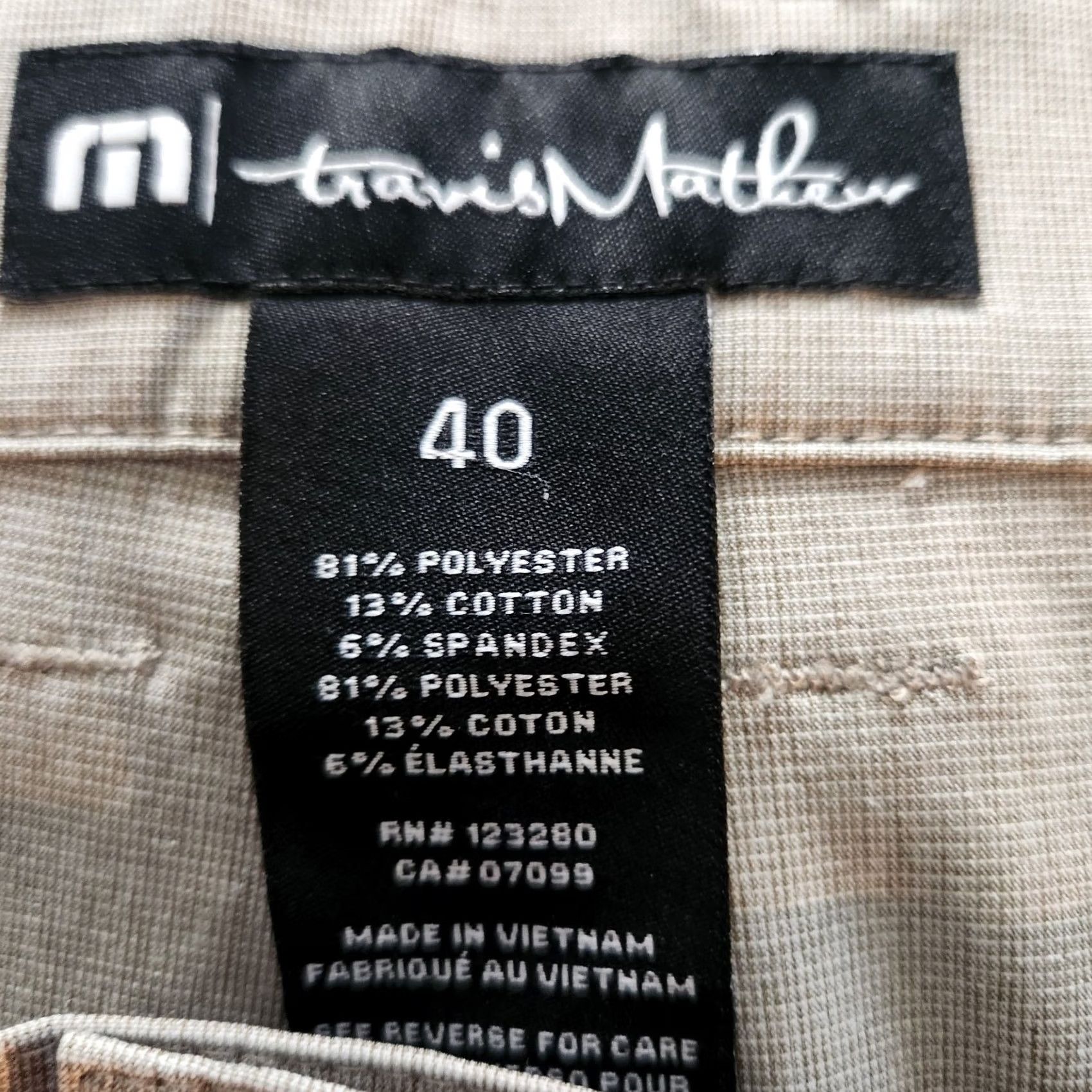 TravisMathew Travis Mathew Shorts Mens 40 10” Inseam Tan Golf Athletic Flat Front Chino Mens Regular Beige Polyester Spandex Athletic Modern Clean Folded Size US 40 / EU 56 - 7 Thumbnail