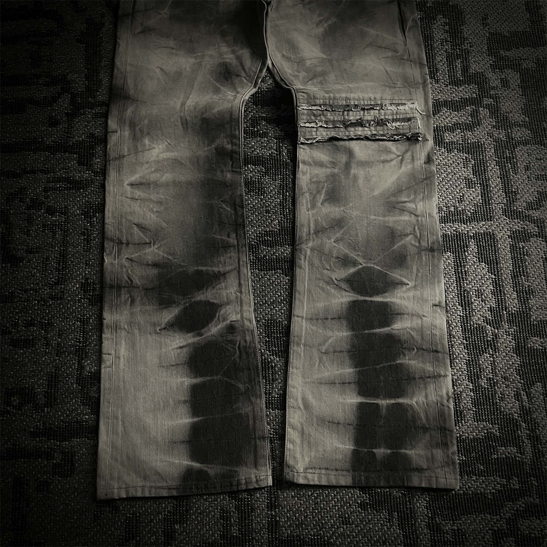Japanese Brand Semantic Design Tie dye Studded Distressed Flared Denim Size US 31 - 3 Thumbnail