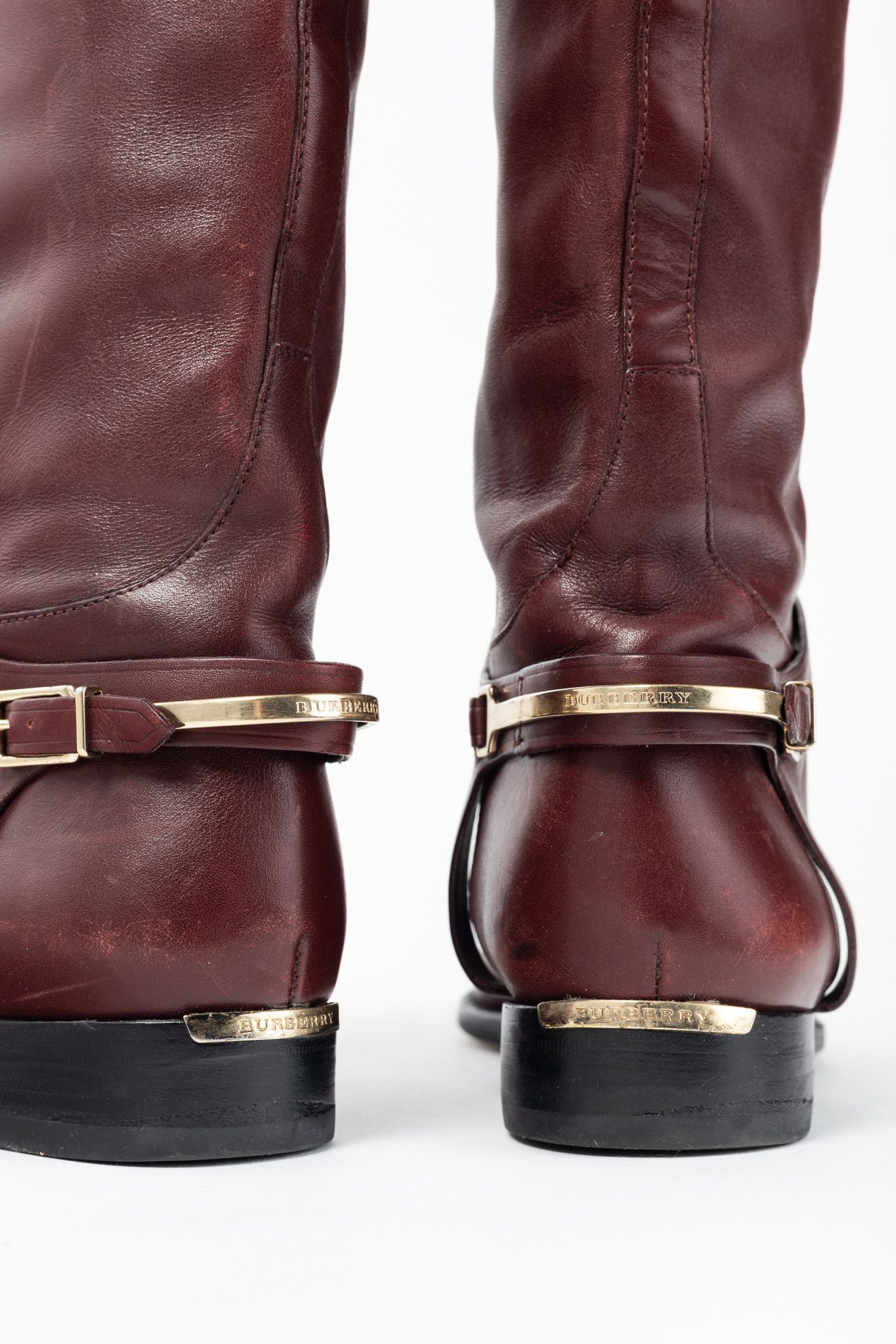 Burberry Burberry Carmack Bordeaux Leather Over-The-Knee Riding Boots Size US 7 / IT 37 - 8 Thumbnail