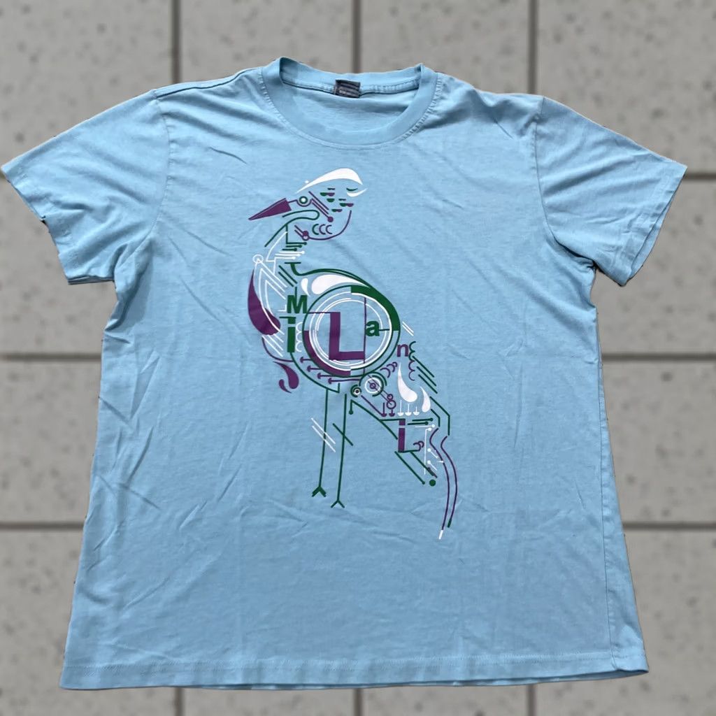 Vintage VINTAGE Milani Bird Abstract Art Light Blue Graphic Tee S Shirt Men XS Size US S / EU 44-46 / 1 - 1 Thumbnail