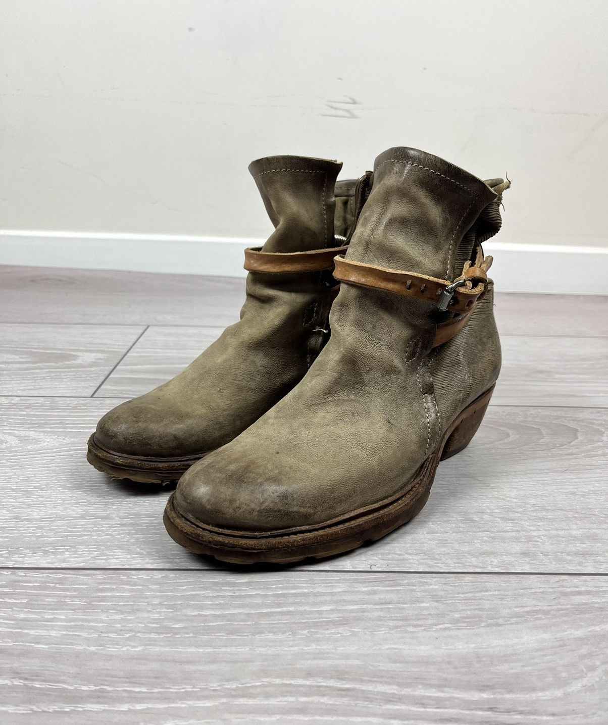 A.S.98 A.S. 98 Airsteps Avante Garde Beige Leather Heel Boots Size US 8 / IT 38 - 7 Thumbnail