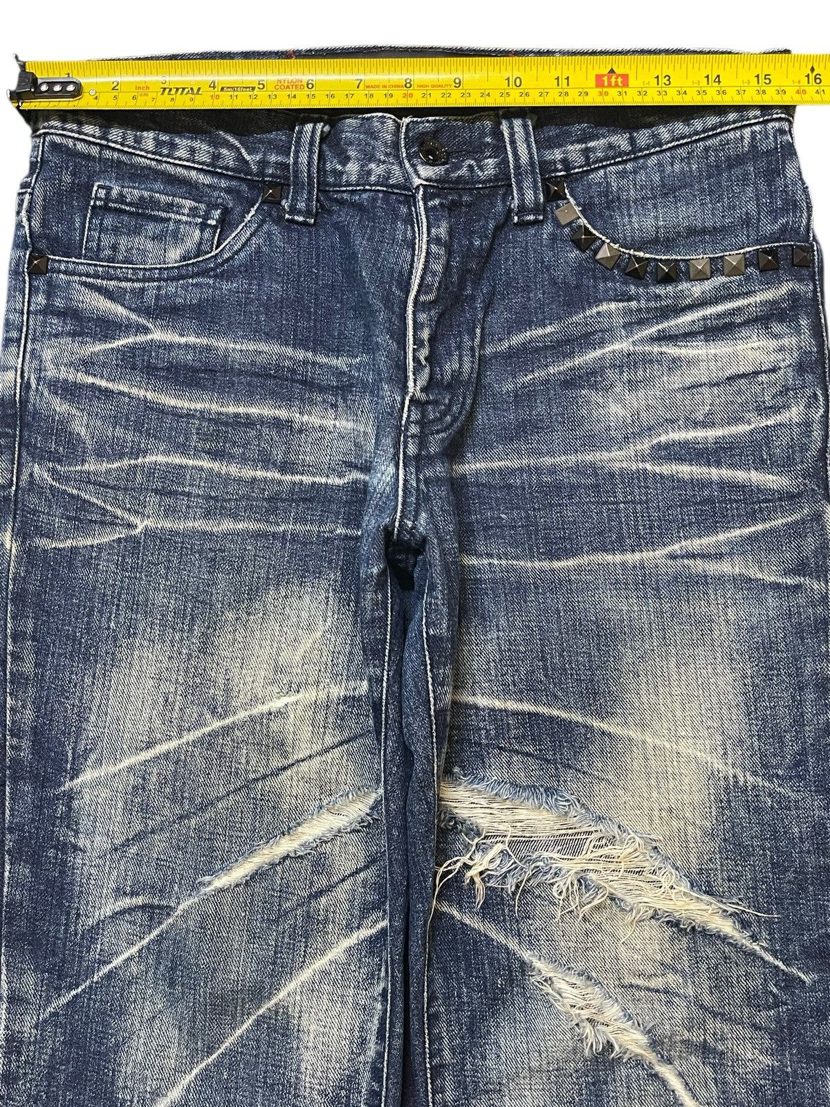 semanticdesign Japan Semantic Design Claw Mark Wash Distress Skull Studded Size US 31 - 13 Thumbnail