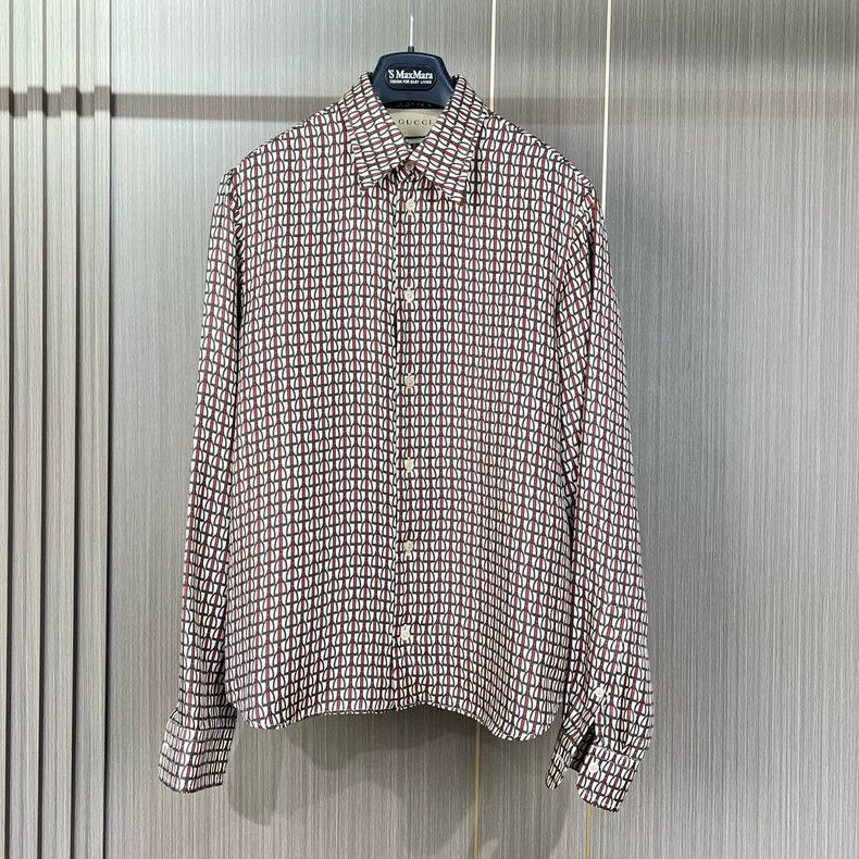 Gucci Gucci Red and green horse buckle mulberry silk long-sleeved Size US S / EU 44-46 / 1 - 1 Thumbnail