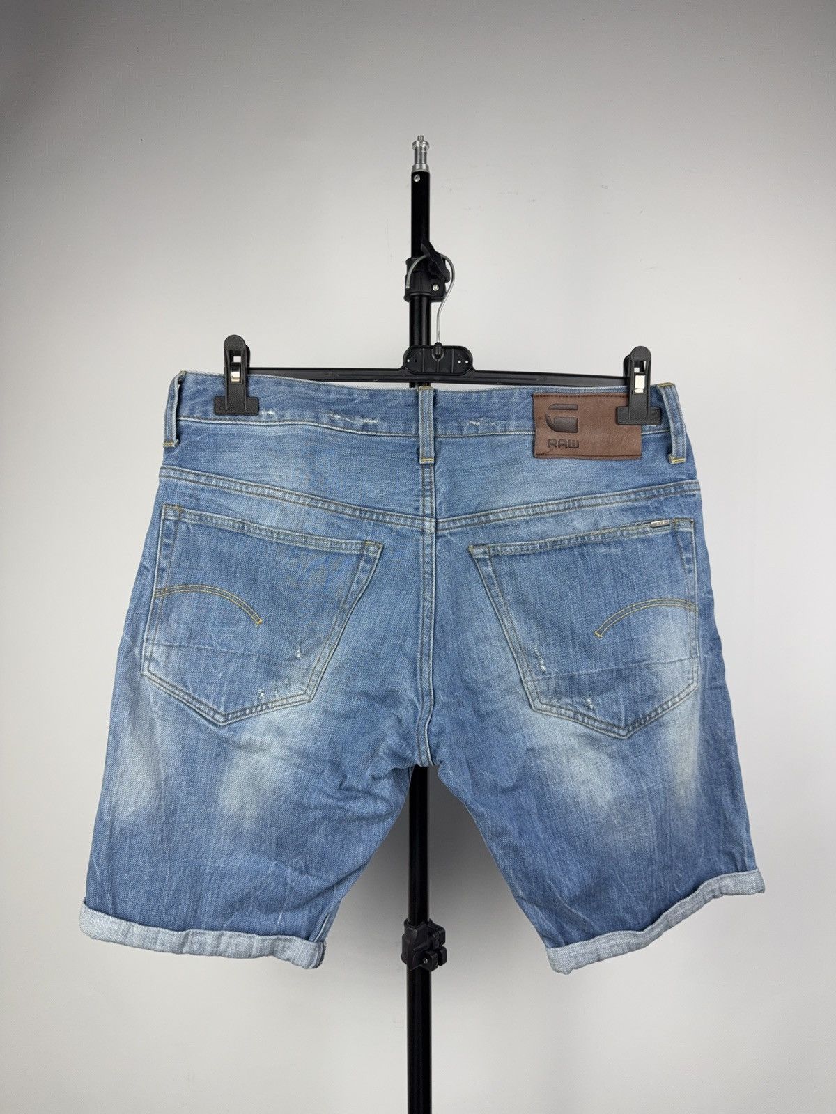 G-Star Y2K 00s Retro G-Star RAW 3301 Denim Shorts Light Blue 32 Size US 32 / EU 48 - 6 Thumbnail