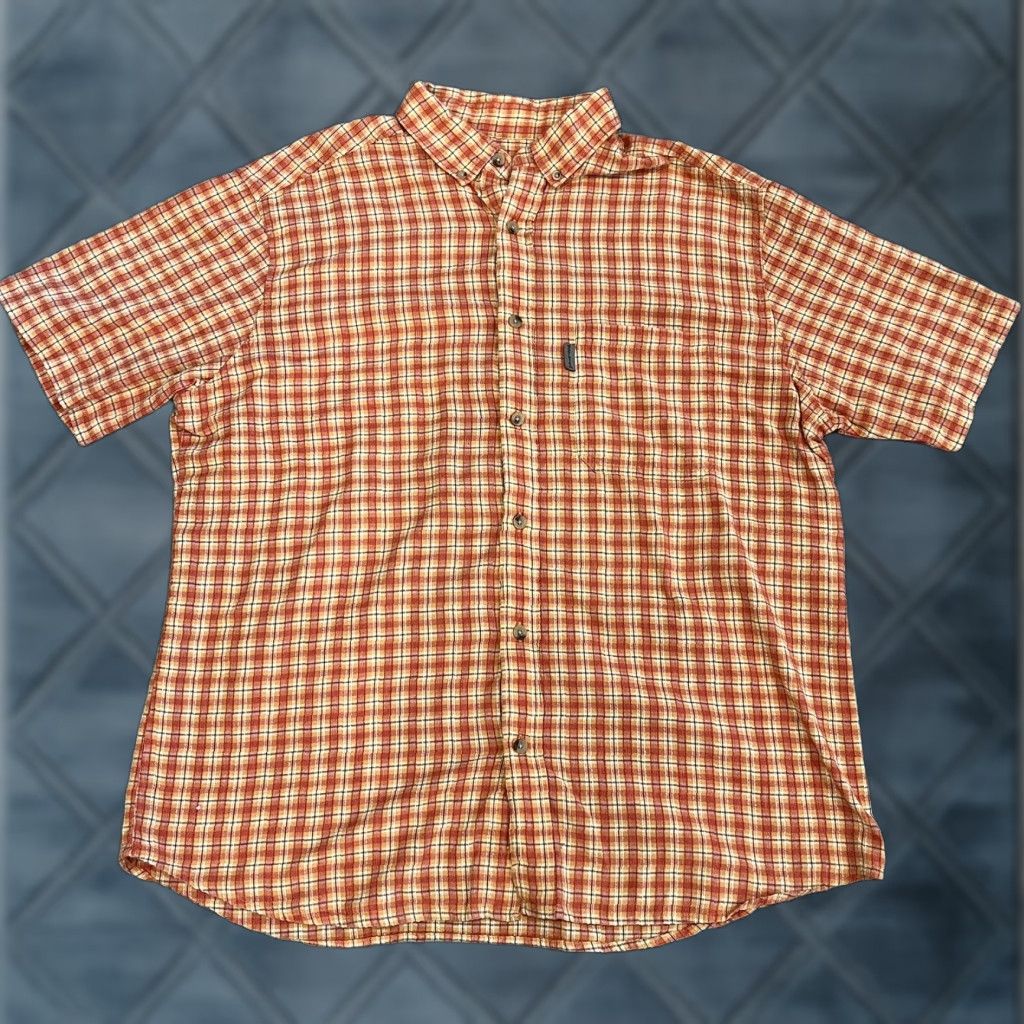 Vintage Woolrich Shirt Short Sleeve Camp Orange Check Mens XL Casual Cotton Button-Up Front-Classic, Preppy, Designer Size US XL / EU 56 / 4 - 1 Thumbnail