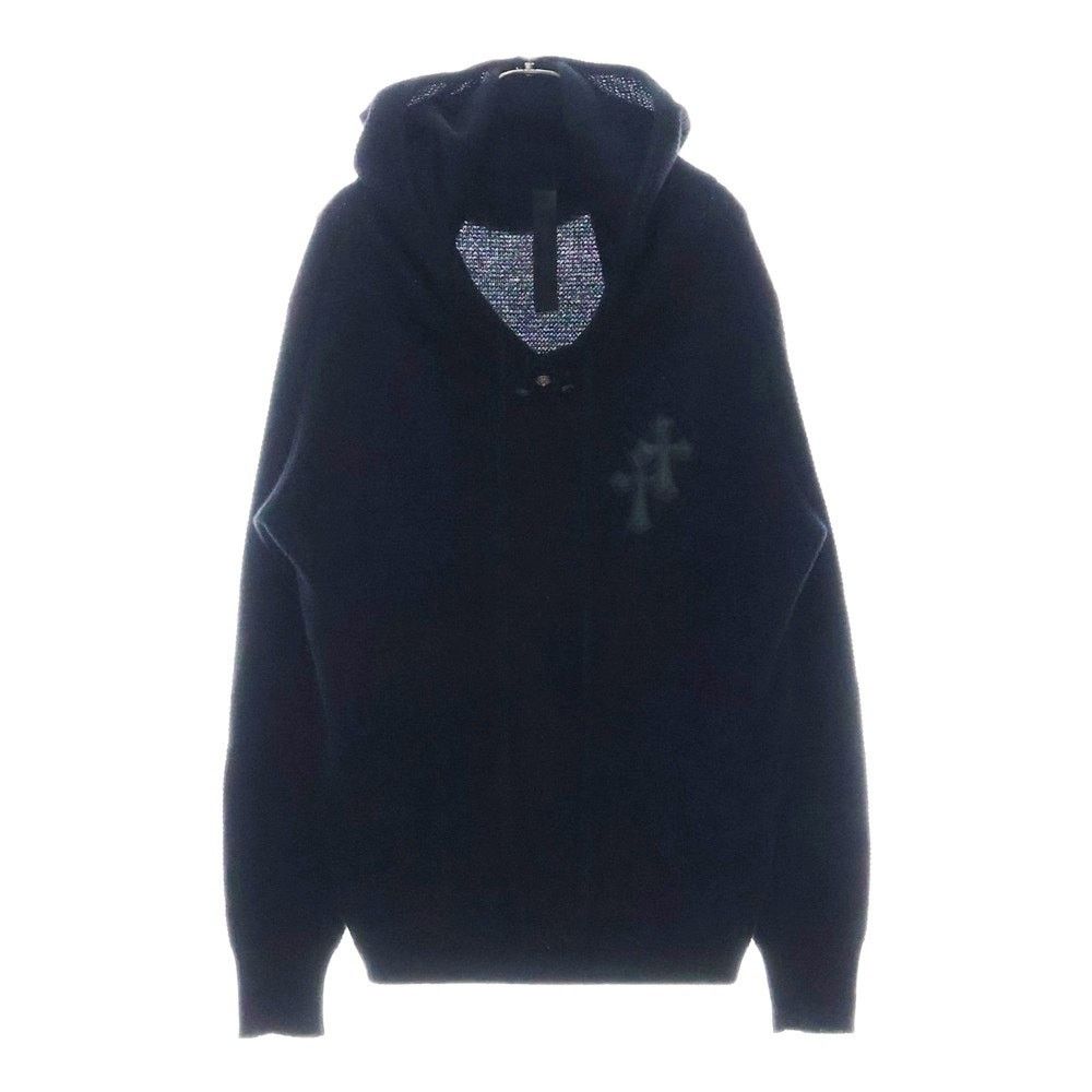 Chrome Hearts Leather Cross Patch Hoodie Black