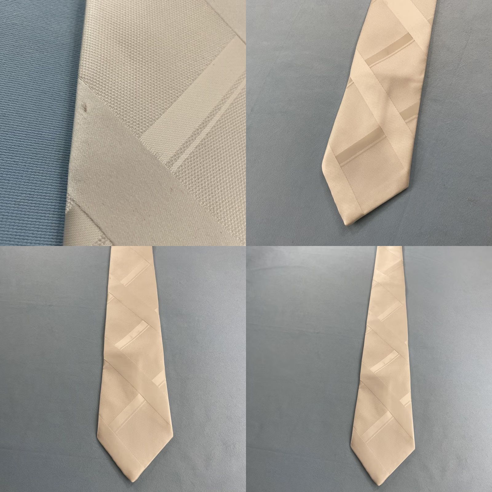 Vintage VINTAGE Superba Necktie Wide White Solid Plaid Textured Woven Tie 1970s 4.2x56 Men Dress Tie Size ONE SIZE - 9 Thumbnail