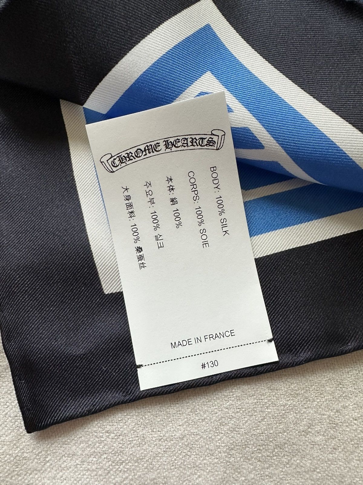 Chrome Hearts Chrome hearts “ Math plus” silk scarf Blue color Size ONE SIZE - 6 Thumbnail