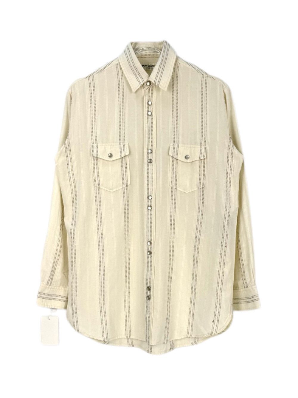 Saint Laurent Paris Saint Laurent Striped Button Up Shirt Size S Size S / US 4 / IT 40 - 1 Thumbnail