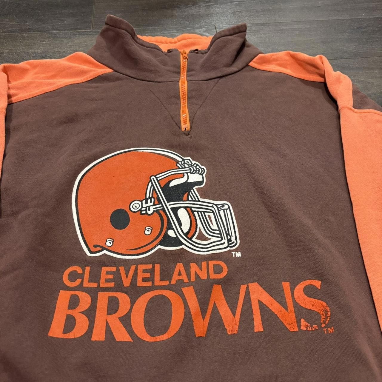 Designer Vintage Cleveland browns quarter zip sweatshirt 90s L/XL Size US L / EU 52-54 / 3 - 2 Thumbnail