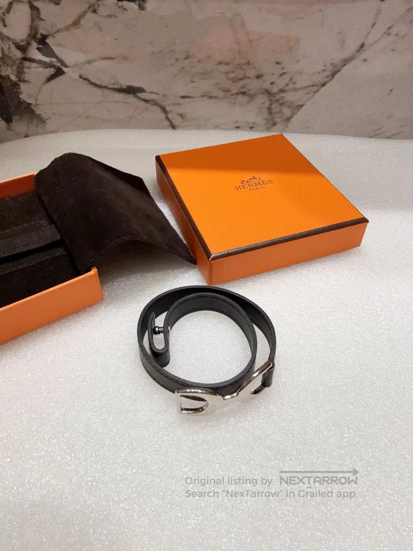 Hermes Hermes Black Double Loop Bracelet. Size ONE SIZE - 2 Thumbnail