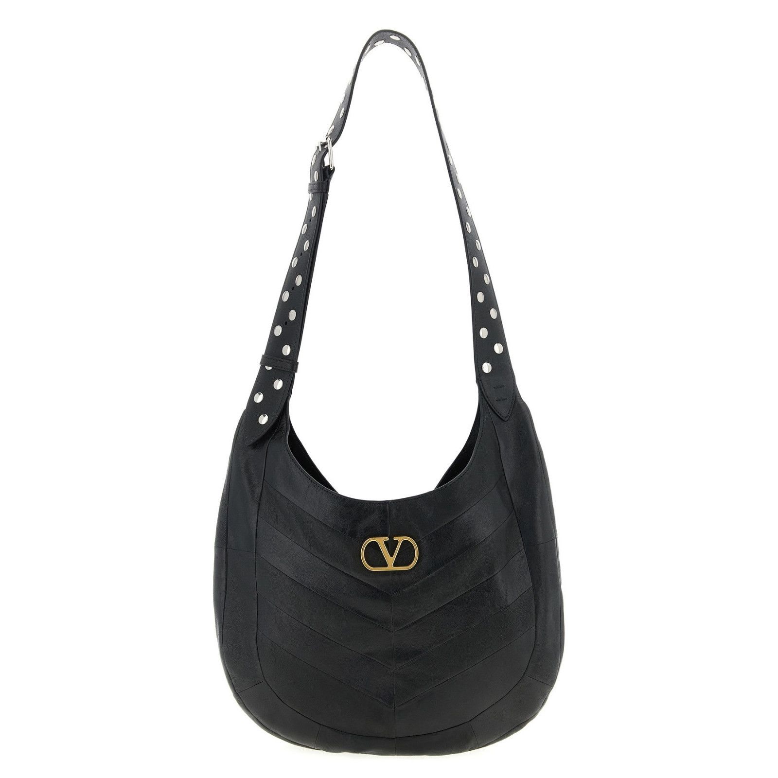 Valentino VALENTINO GARAVANI Hoboho Medium Black Leather Shoulder Bag Size ONE SIZE - 1 Thumbnail