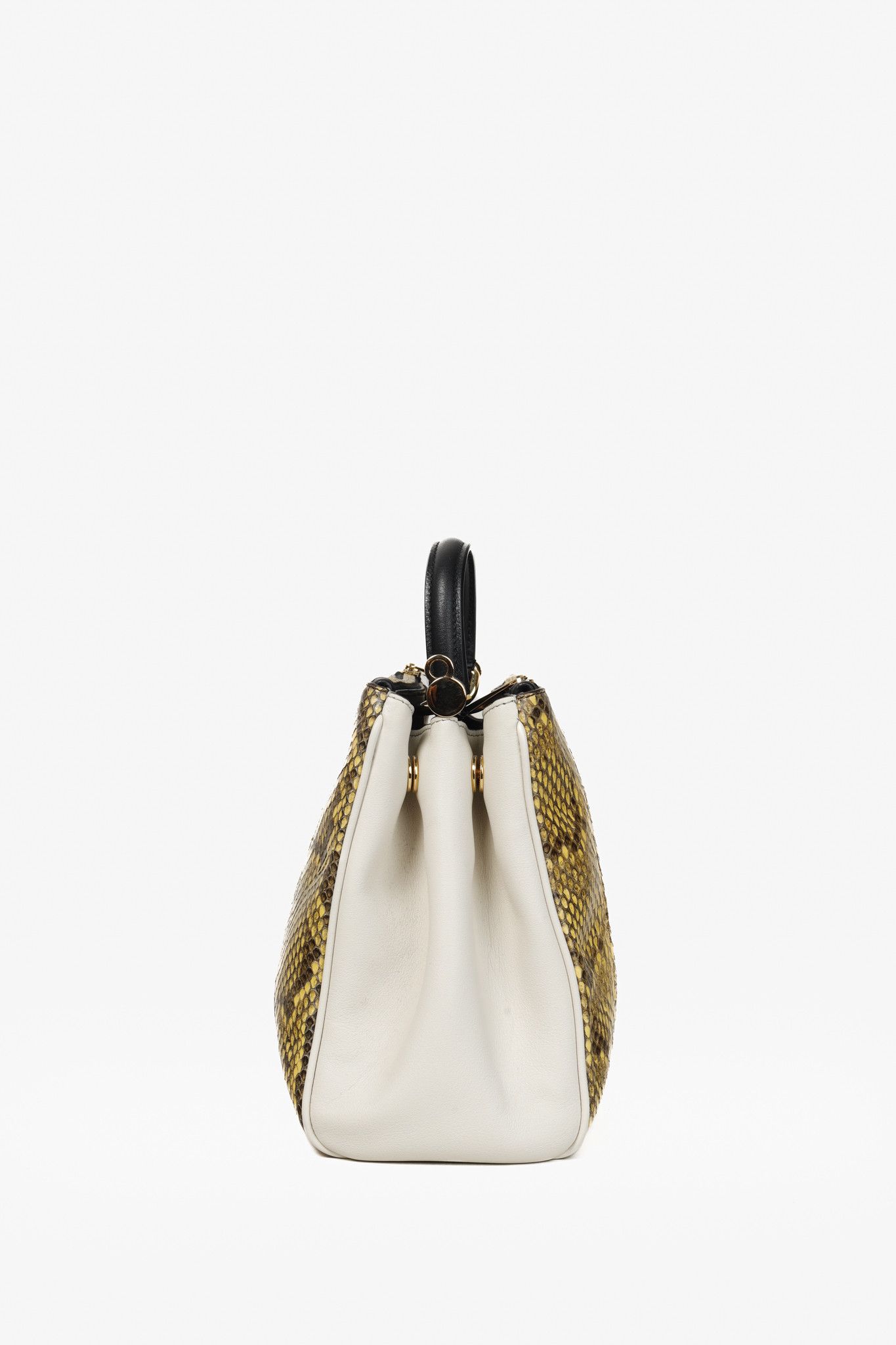 Dolce & Gabbana Dolce & Gabbana Yellow Python Cream Leather Miss Sicily Tote Size ONE SIZE - 3 Thumbnail
