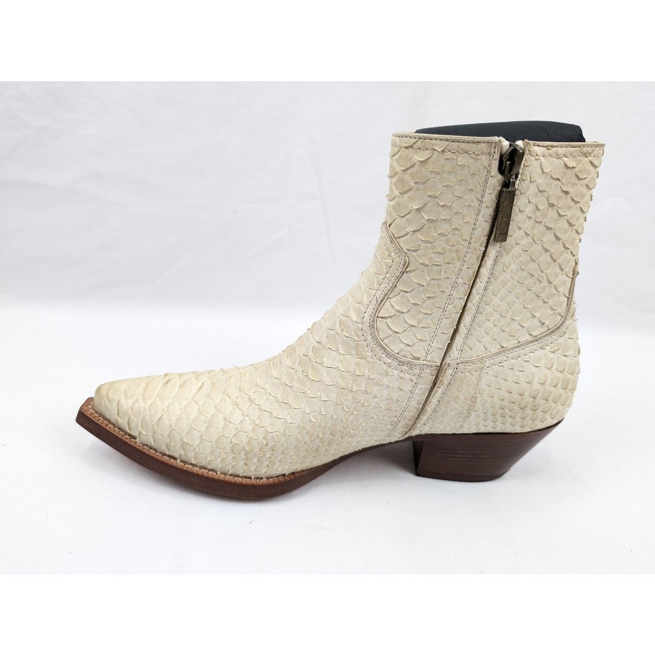 Saint Laurent Paris o1rshd1 Lukas 40 Zip Boots in Cream Size US 9 / EU 42 - 7 Thumbnail