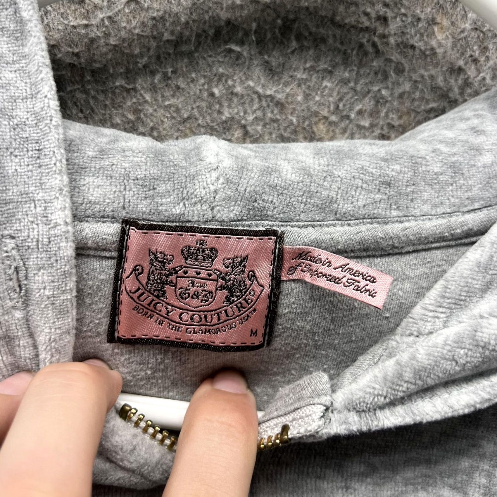 Juicy Couture Juicy Couture Hoodie Womens Medium Gray Ruffle Trim Full Zip Sweatshirt Size M / US 6-8 / IT 42-44 - 2 Thumbnail