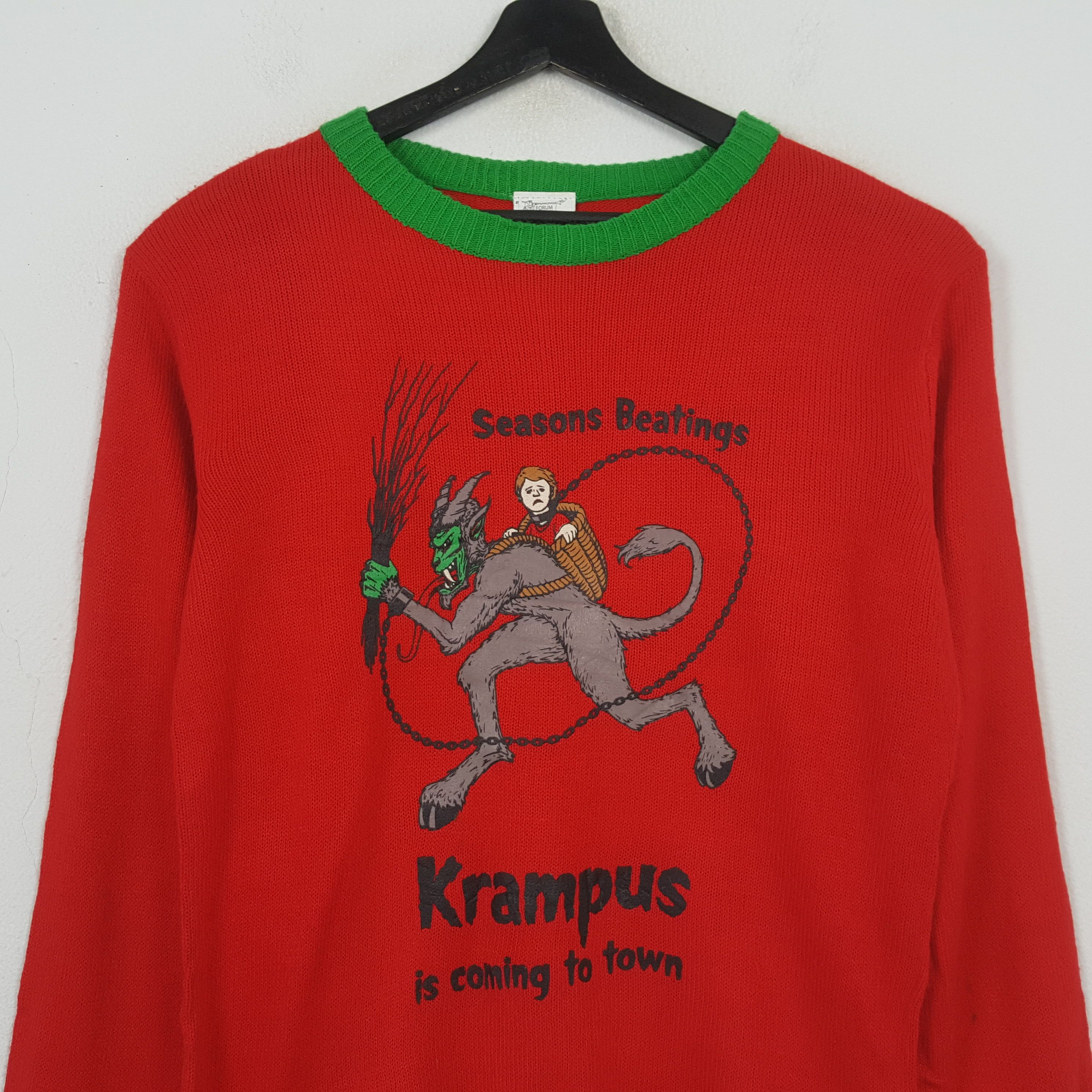 Vintage Krampus Season Beanting Sweatshirt RR5 Size US M / EU 48-50 / 2 - 2 Thumbnail