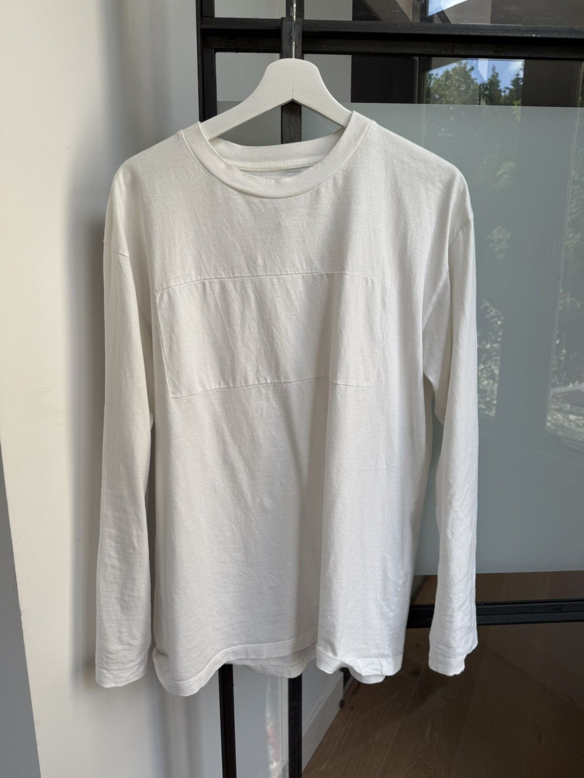 トップス Maison Margiela Long Tee Maison Margiela Gray Printed Long Sleeve T-Shirt Maison Margiela