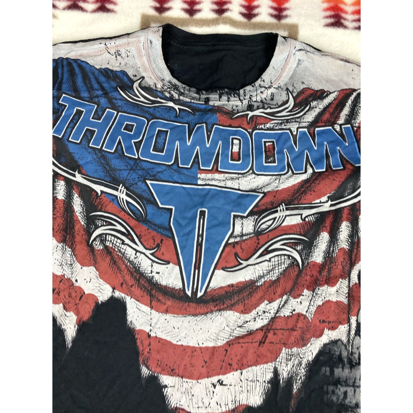 Affliction Affliction T Shirt Mens L All over Graphic US Flag Cross 80s 90s Designer Logo Short Sleeve Crew Neck Multicolor Cotton Regular"} Size US L / EU 52-54 / 3 - 3 Thumbnail