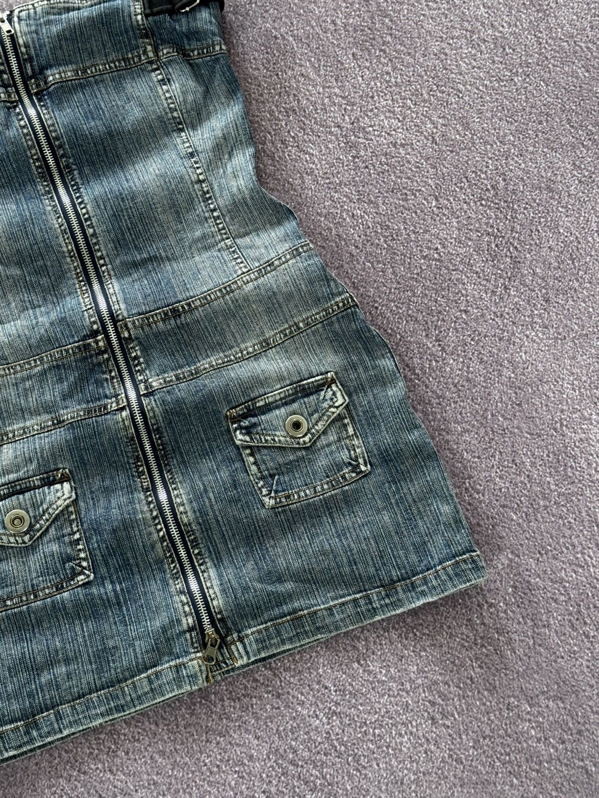 Japanese Brand 00’s Japanese Brand Y2K Distressed Denim Dress Size S / US 4 / IT 40 - 7 Thumbnail