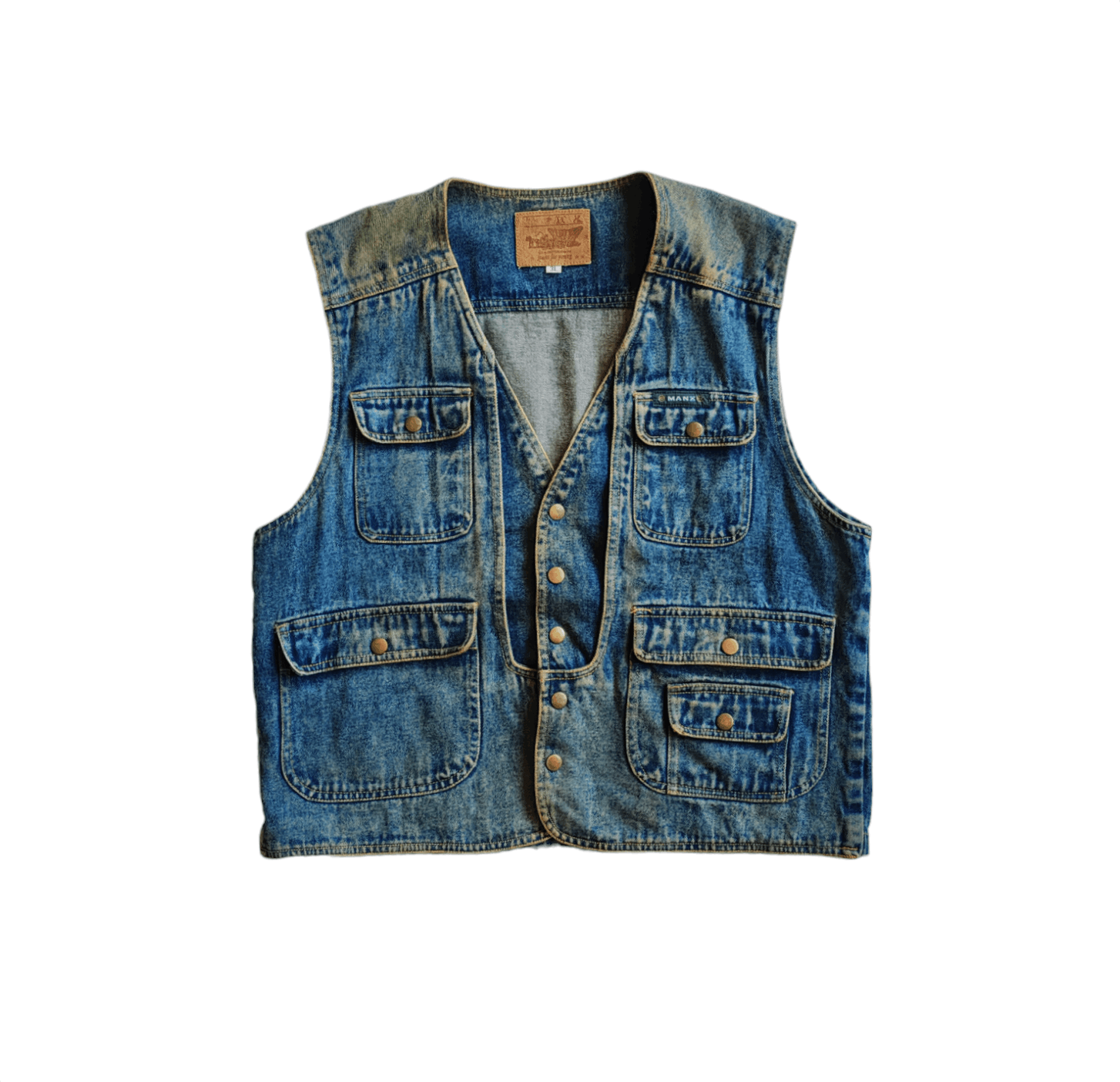 Vintage 90s Manx Sleeveless Denim Jacket size L Size US L / EU 52-54 / 3 - 1 Thumbnail