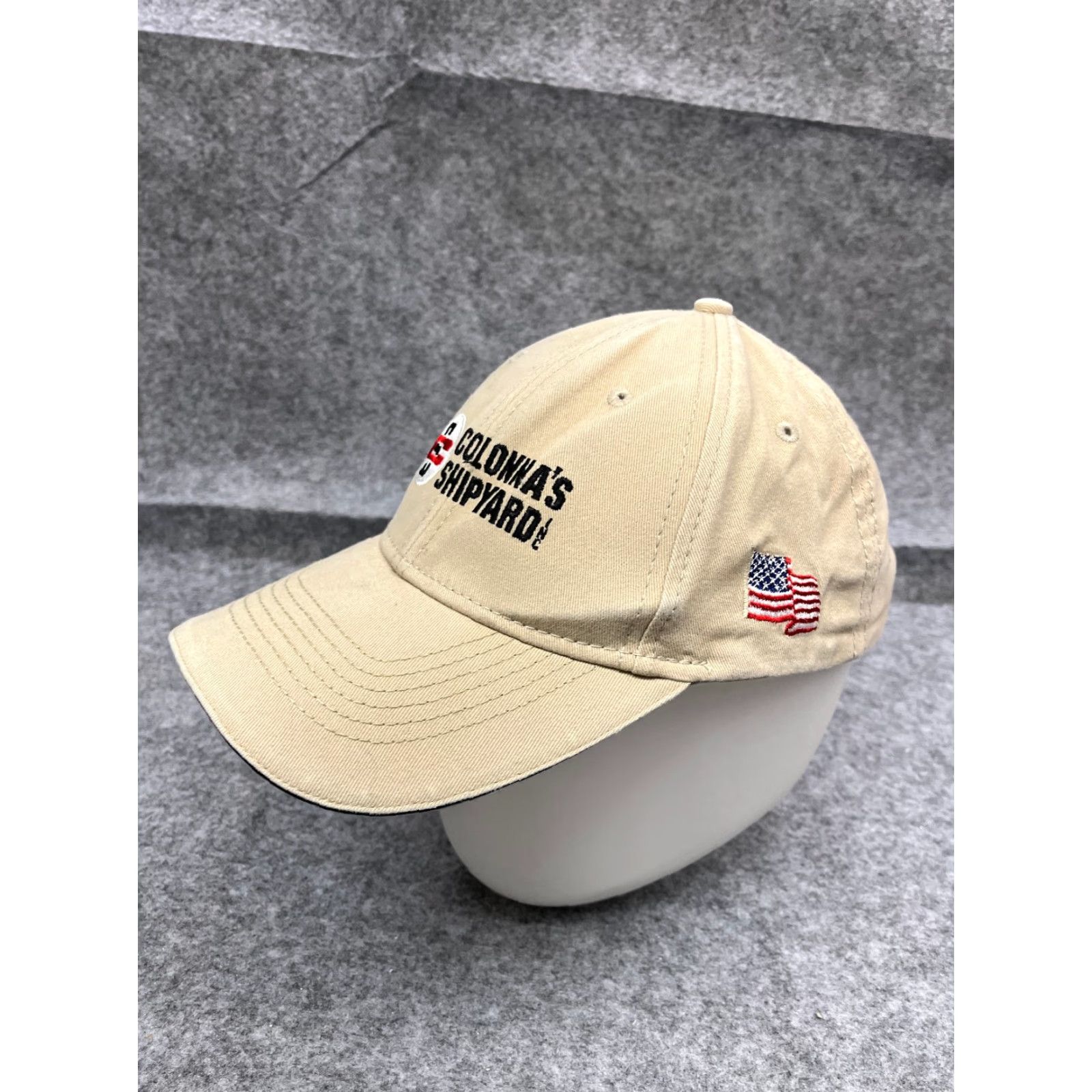 Vintage VINTAGE Colonna's Shipyard Hat Cap Strap Back Adult One Size Beige 100% Cotton Workwear Size ONE SIZE - 4 Thumbnail