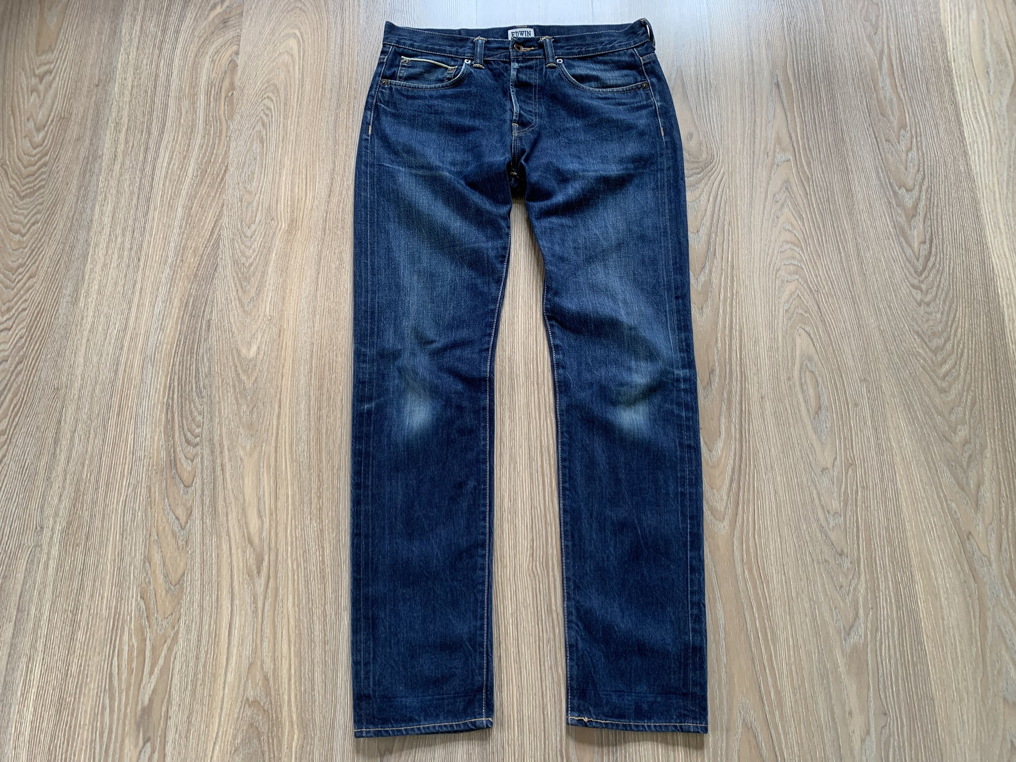 Edwin Vintage Edwin ED-80 Rainbow Selvedge Denim Slim Jeans Size US 30 / EU 46 - 2 Thumbnail