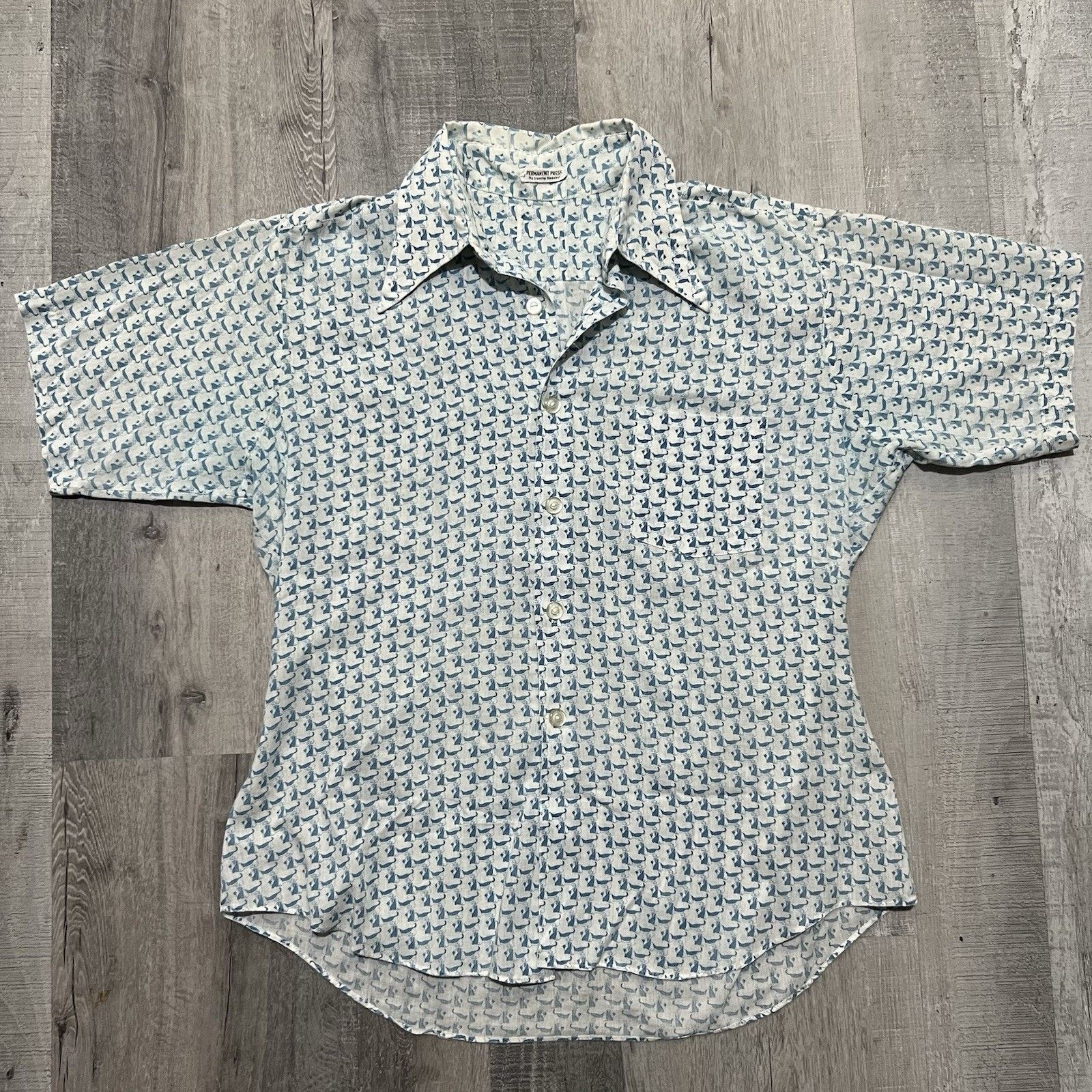 Vintage VTG Dachsund Printed Button Shirt Abstract Weiner Dog Print Size US M / EU 48-50 / 2 - 1 Thumbnail
