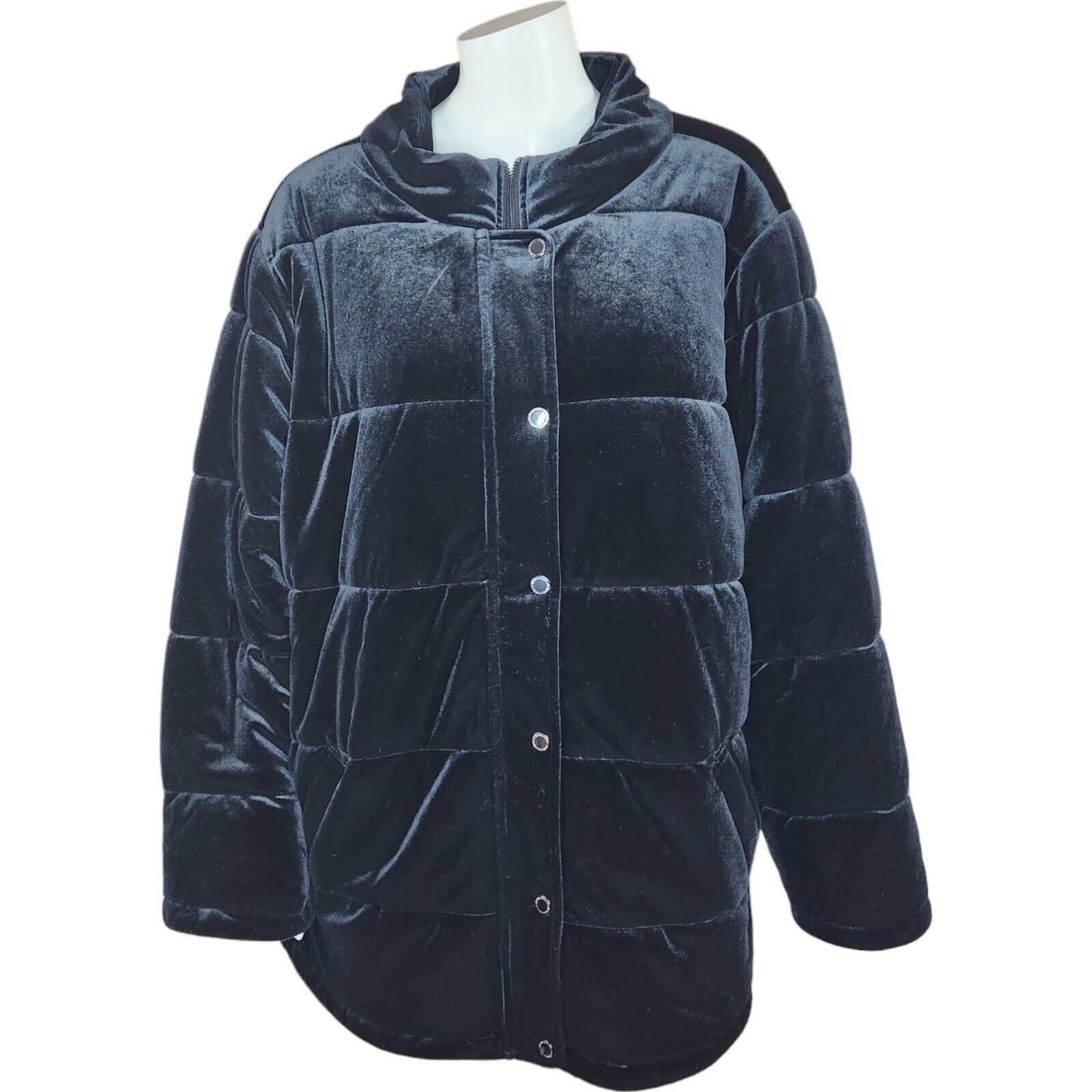 Isaac Mizrahi Isaac Mizrahi Live! Velvet Puffer Jacket Black 2X Size XXL / US 16-18 / IT 52-54 - 1 Thumbnail
