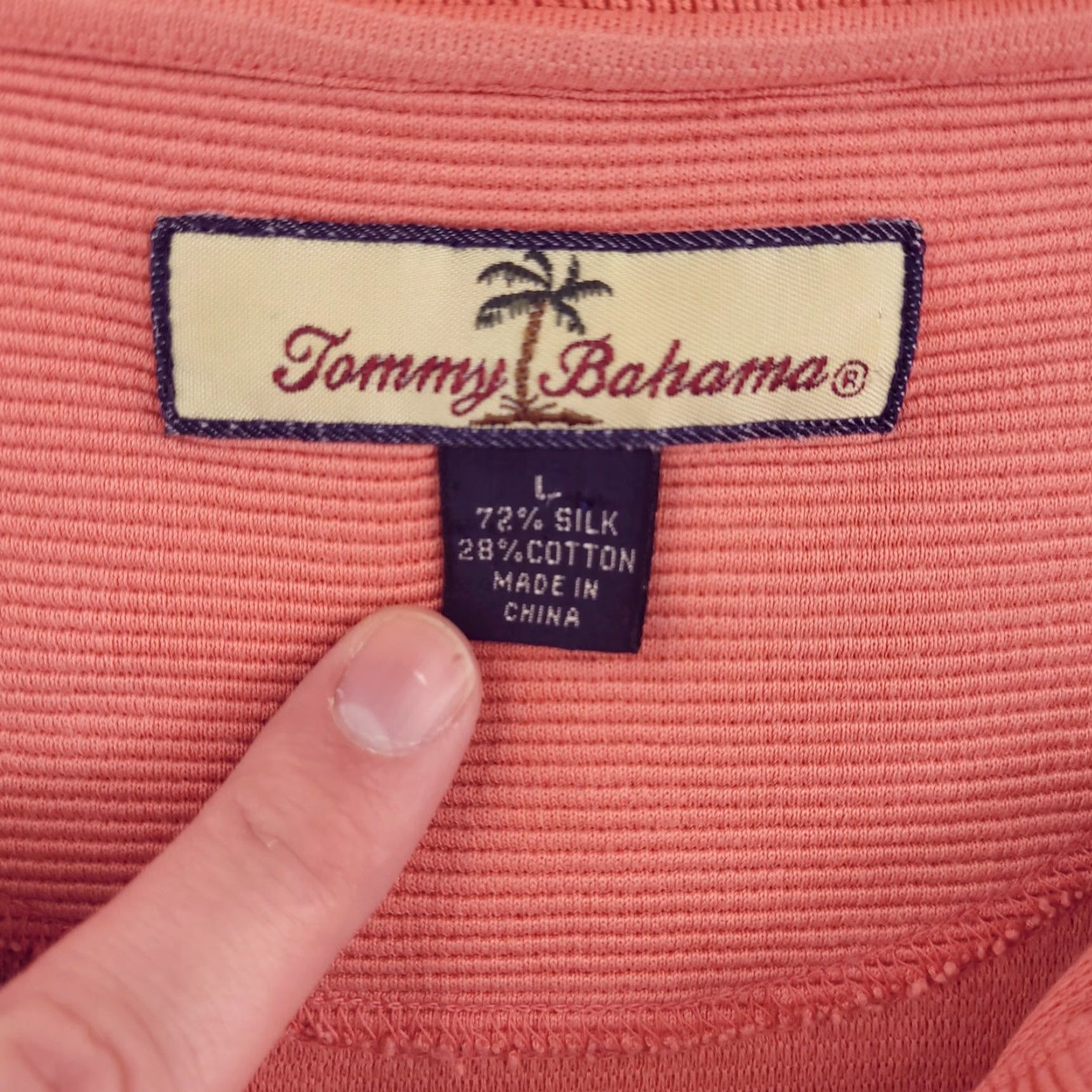 Tommy Bahama Tommy Bahama Polo Shirt Mens Large Silk Orange Short Sleeve Mango Pink Size US L / EU 52-54 / 3 - 4 Thumbnail