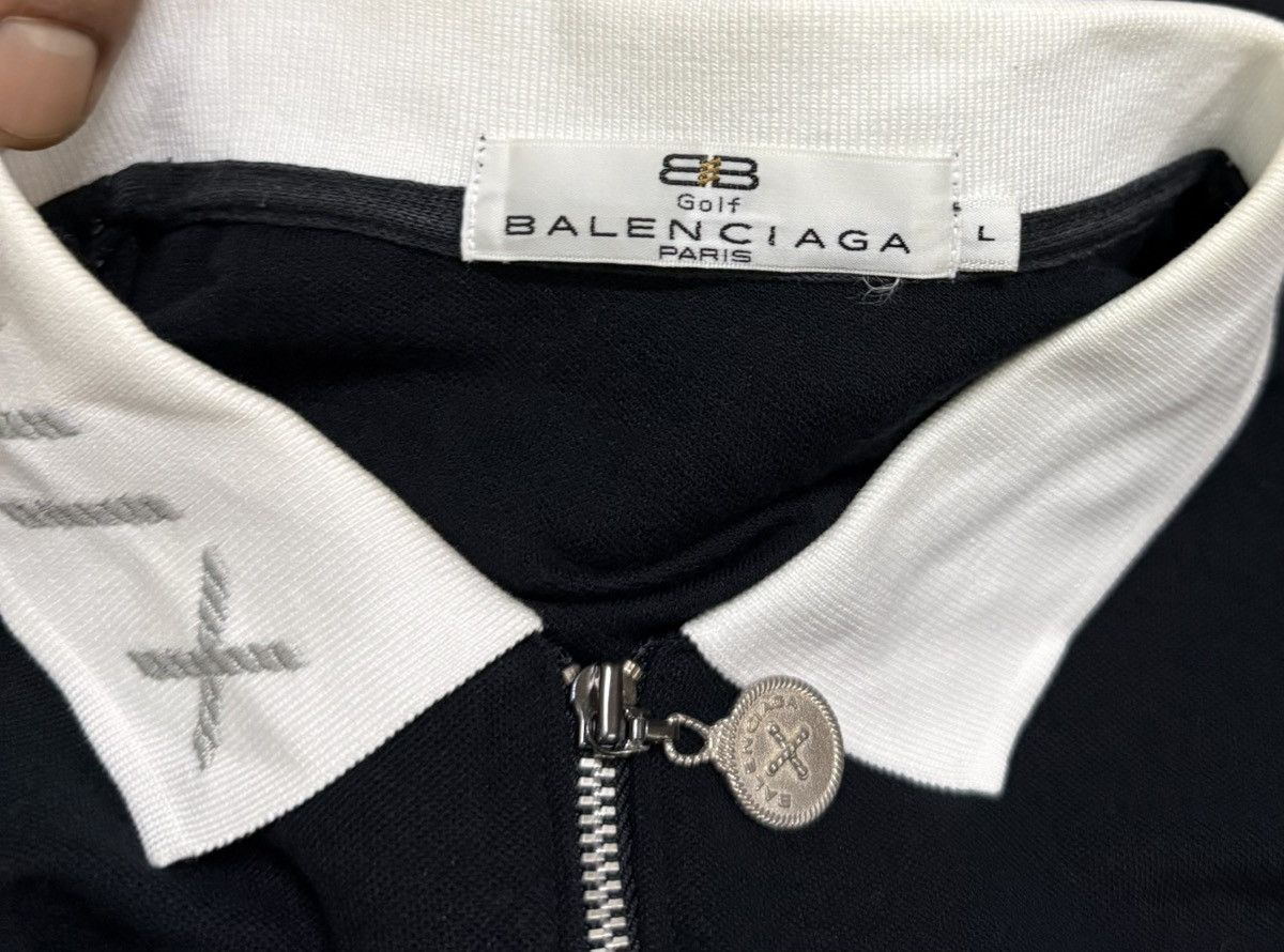 Balenciaga Balenciaga Polo Shirt Black and White Collar Zipper Size US L / EU 52-54 / 3 - 8 Thumbnail