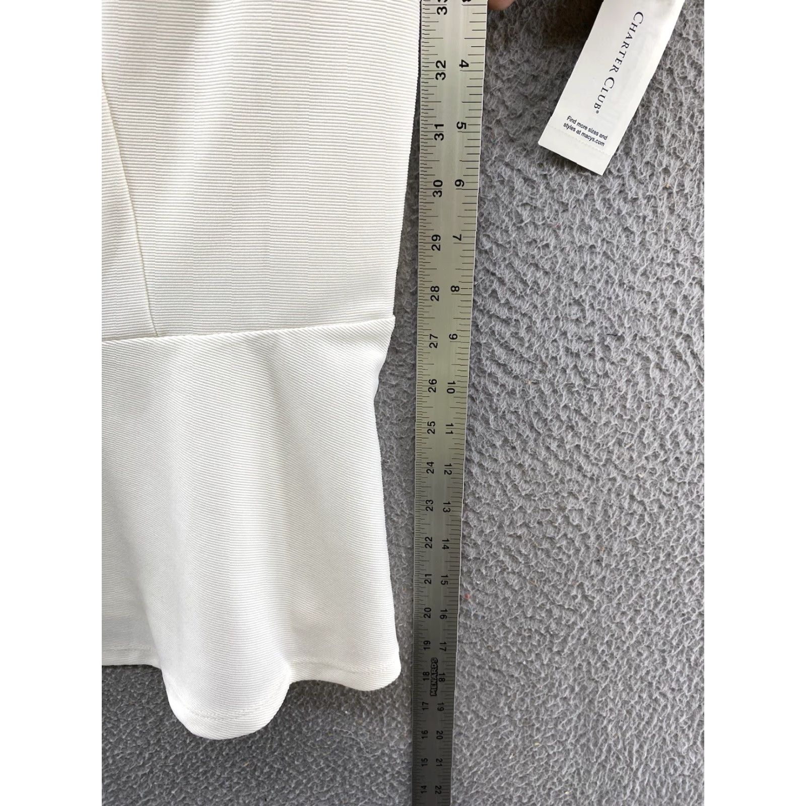Charter Club Charter Club Blouse Lace Ivory Urban Jungle XL Short Sleeve Round Neck Career Women Regular Size Size XL / US 12-14 / IT 48-50 - 6 Thumbnail