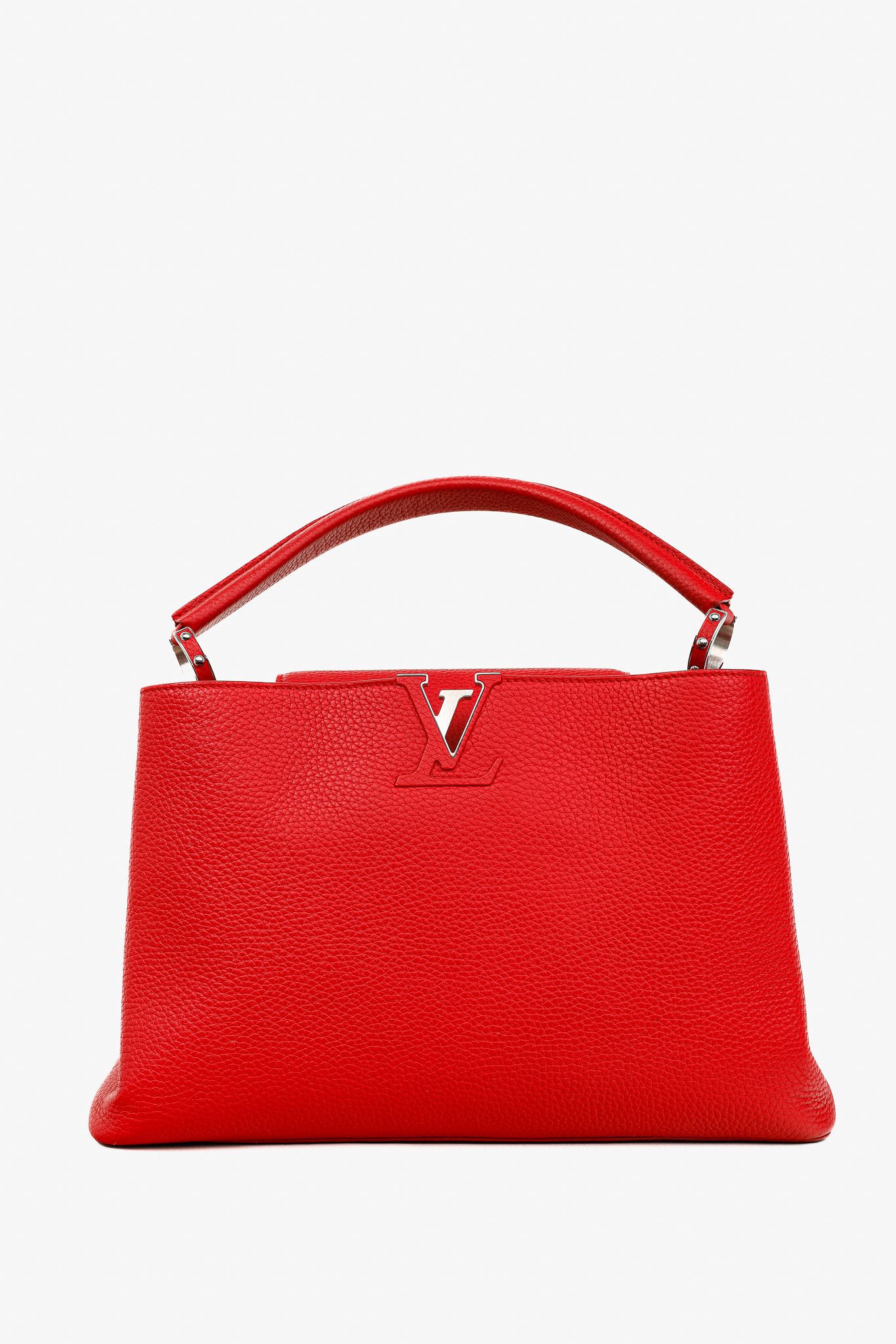 Louis Vuitton Louis Vuitton Capucines MM Rubis Taurillon Leather Satchel Size ONE SIZE - 7 Thumbnail