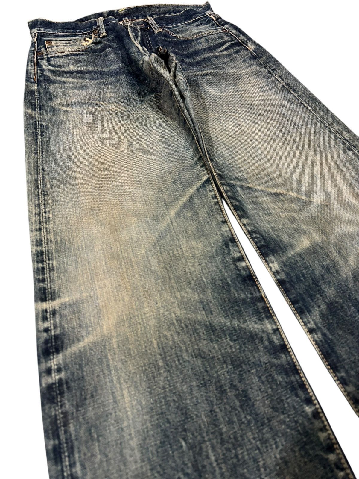 45rpm × Japanese Brand 90s Vtg 45rpm Distressed Faded Reworked Jeans Size US 30 / EU 46 - 3 Thumbnail