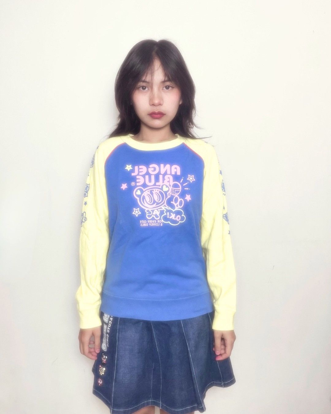 Angel Blue Vintage Angel Blue Raglan Sleeve Sweatshirt Size S / US 4 / IT 40 - 1 Thumbnail