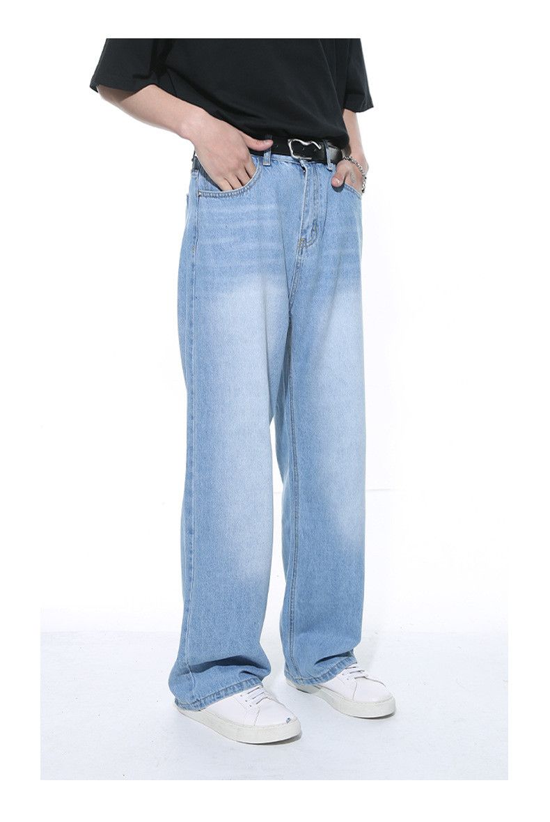 Japanese Brand Japanese simple light blue straight loose washed jeans Size US 32 / EU 48 - 5 Thumbnail