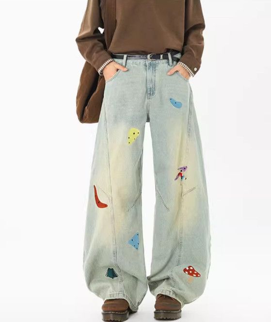 Japanese Brand Men's High-Street Style Fun Patchwork & Embroidered Jeans Size US 32 / EU 48 - 1 Thumbnail