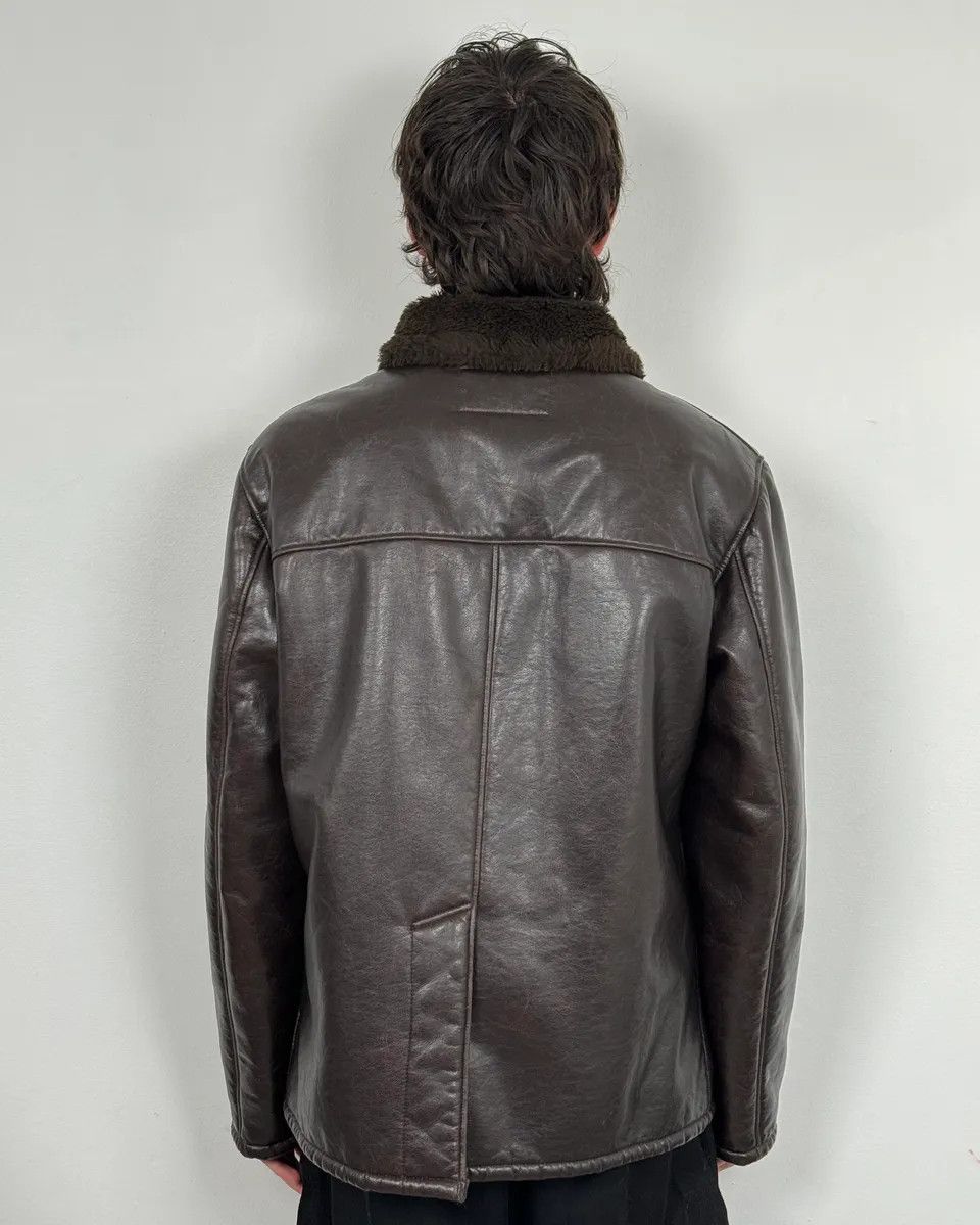 Armani 2000s Armani Buttoned Faux Leather Collar Brown Jacket Size US L / EU 52-54 / 3 - 3 Thumbnail