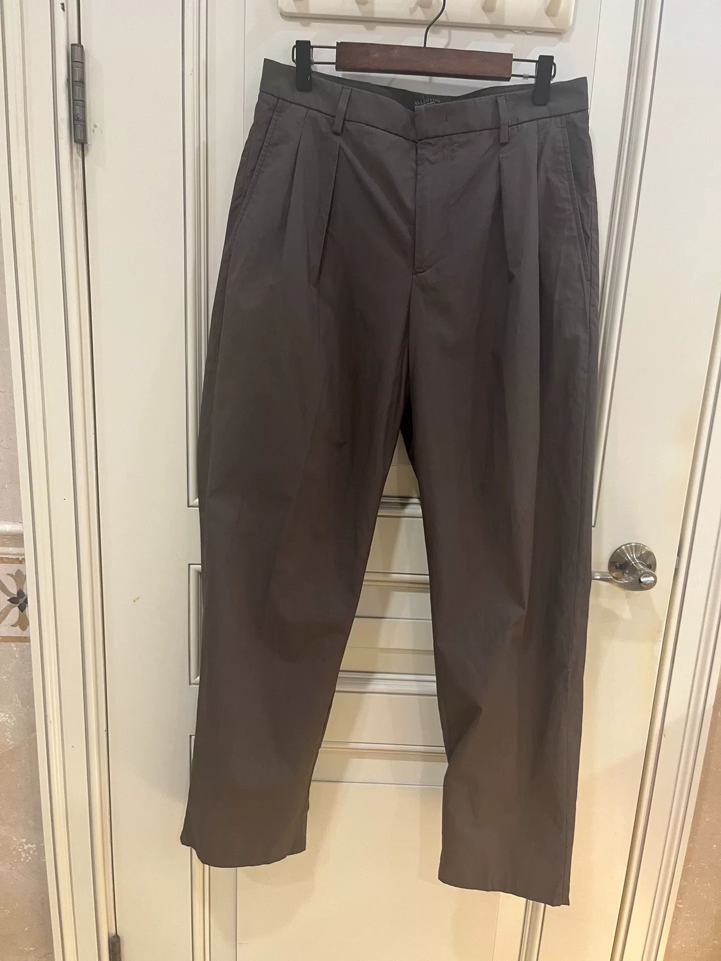Valentino Valentino Brown Cotton Suit Pants Size US 30 / EU 46 - 1 Thumbnail