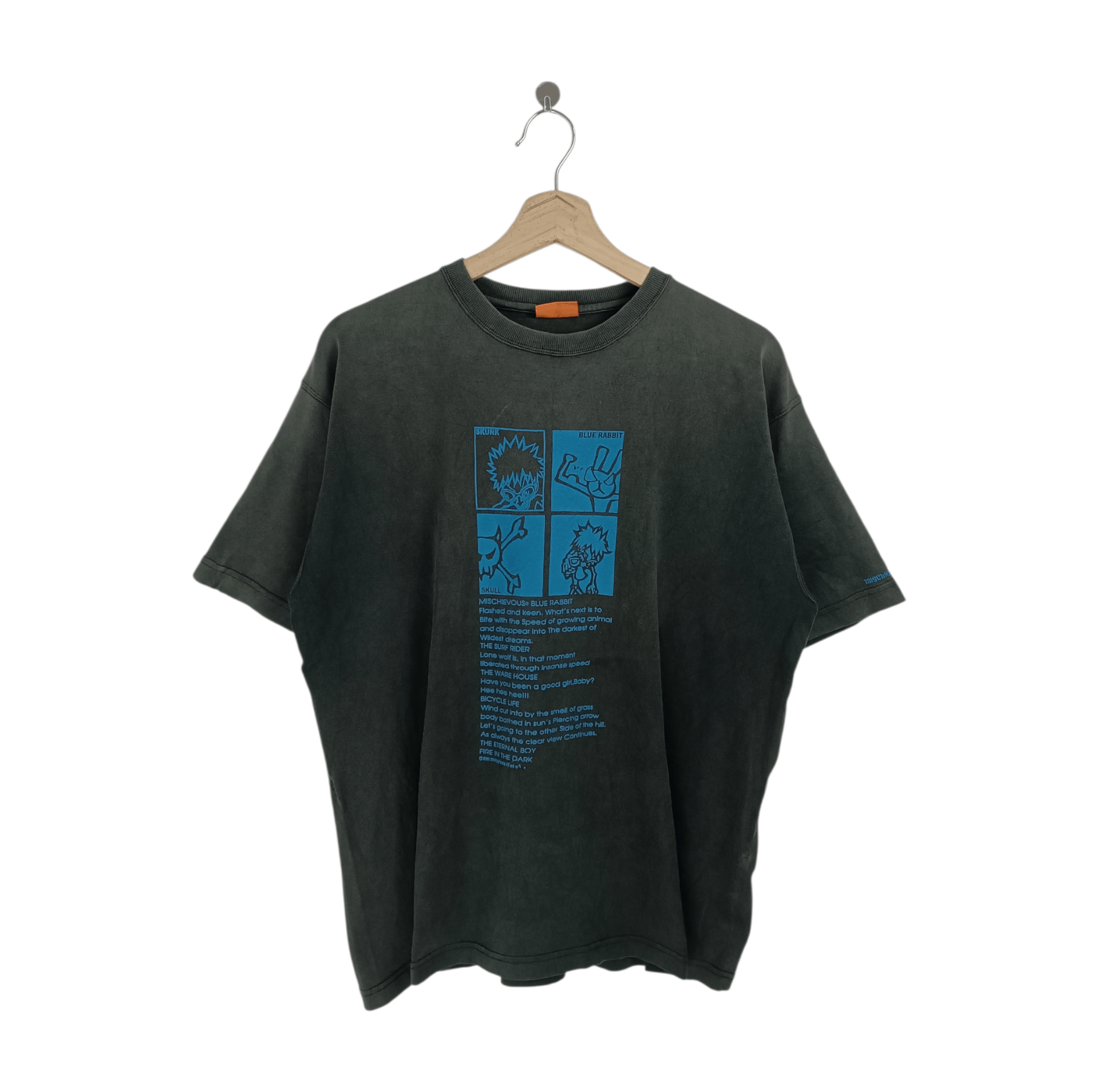 Japanese Brand THRASHED FADED VINTAGE Y2K MISCHIEVOUS TEE VERY RARE Size US L / EU 52-54 / 3 - 1 Thumbnail