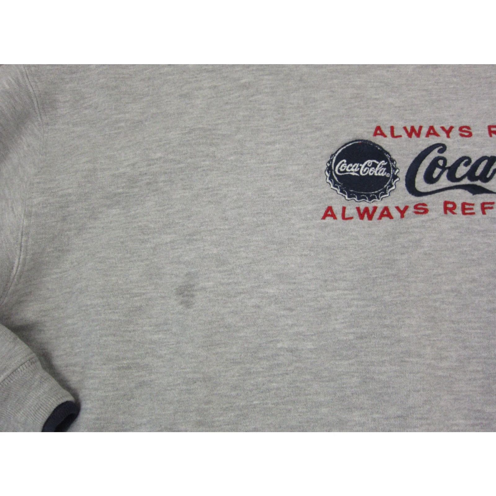 Vintage VINTAGE Coca-Cola Sweatshirt Womens L Gray Crew Neck Pullover 90s Boxy Raglan Long Sleeve Knit Fleece Slim Fit Thrifts Size L / US 10 / IT 46 - 3 Thumbnail