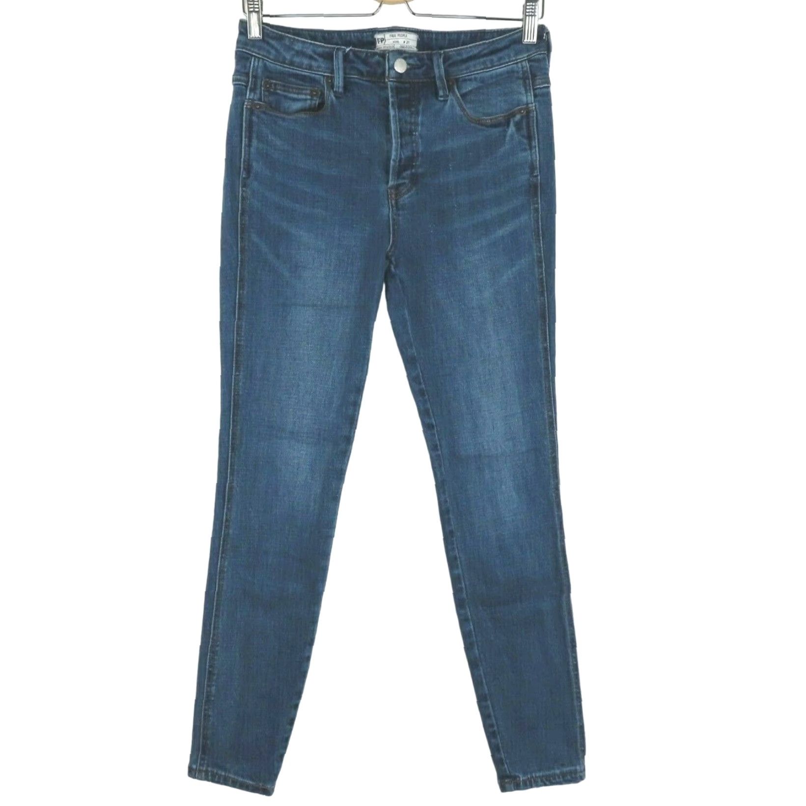 Free People Free People Jeans Women 27 Button Fly Medium Blue Denim Skinny Pockets 5-Pocket Design Regular Fit Vintage No? Size 27" / US 4 / IT 40 - 2 Thumbnail