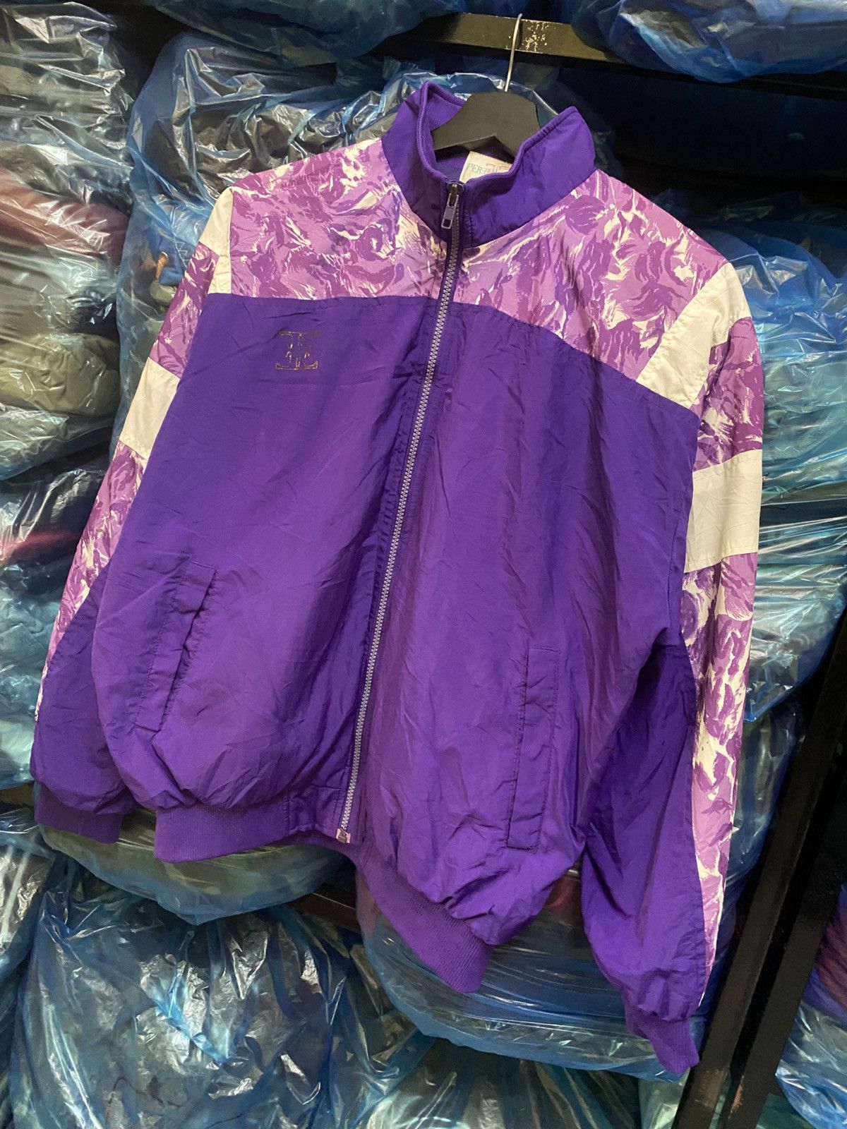 Vintage Vintage Perjeni Sport Purple Abstract Windbreaker Jacket Size US M / EU 48-50 / 2 - 2 Thumbnail