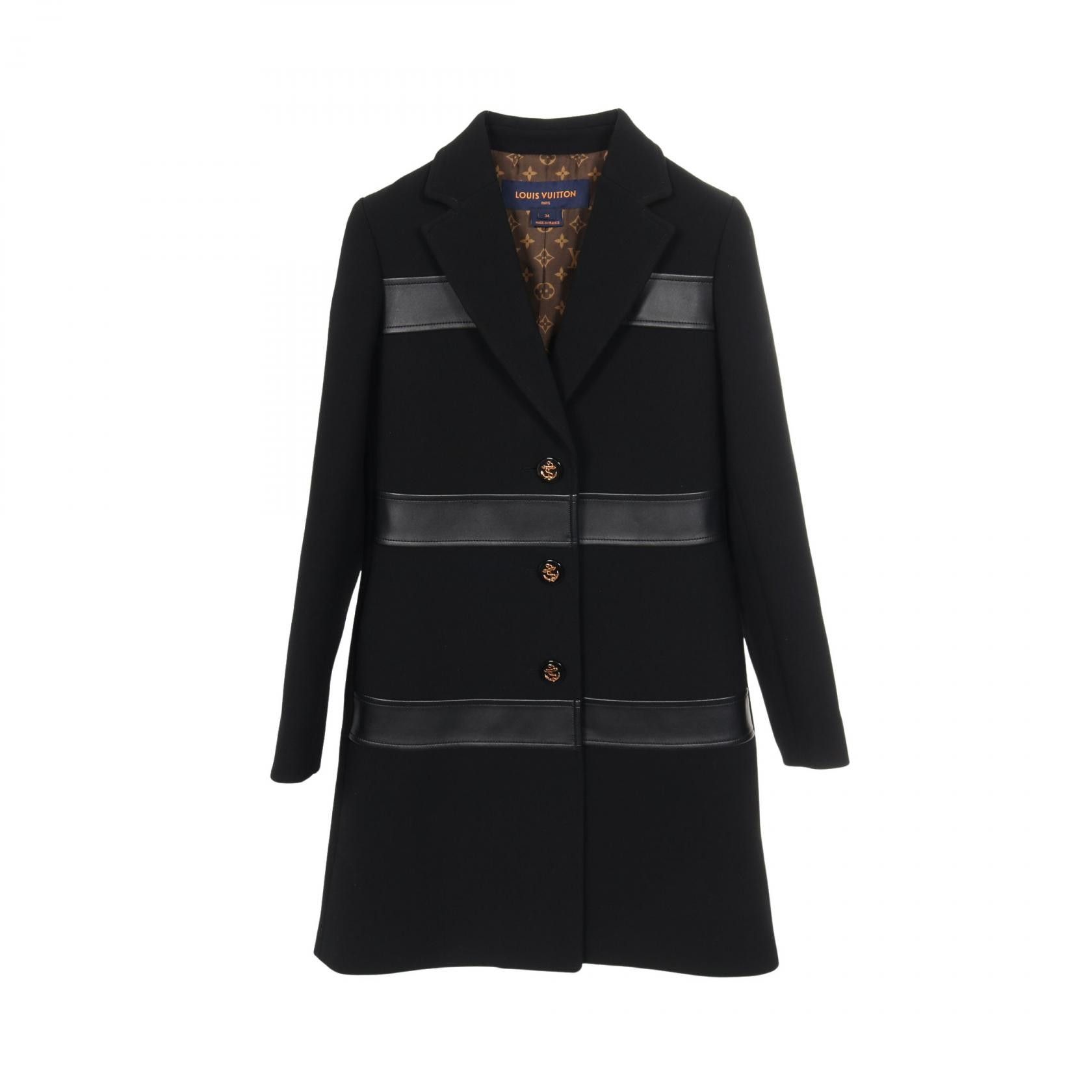 Louis Vuitton Louis Vuitton Louis Vuitton Wool Leather Coat Leather Outerwear DUTY FREE for USA Size ONE SIZE - 1 Thumbnail