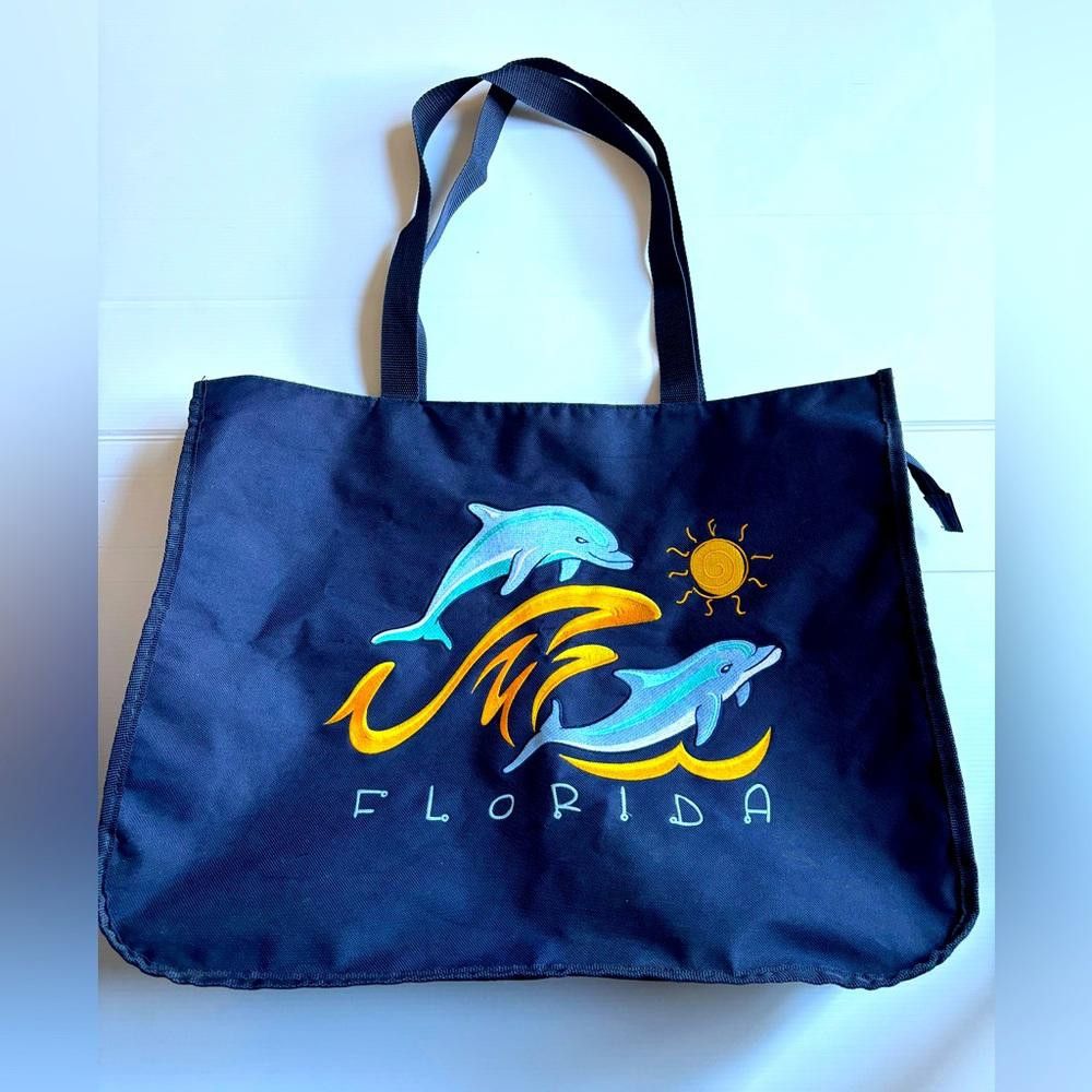 Designer Y2K Florida Embroidered Dolphin Duffle Bag Size ONE SIZE - 1 Thumbnail