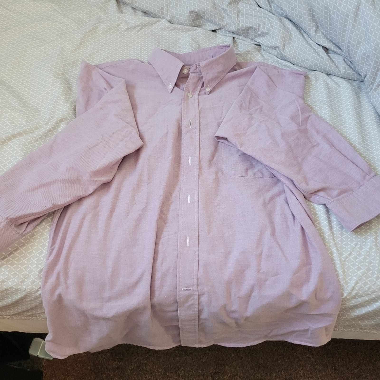 Lands' End Lands End - Men's Trim Fit 17-33 - Purple Long Slev ButtonUp Size US S / EU 44-46 / 1 - 1 Thumbnail